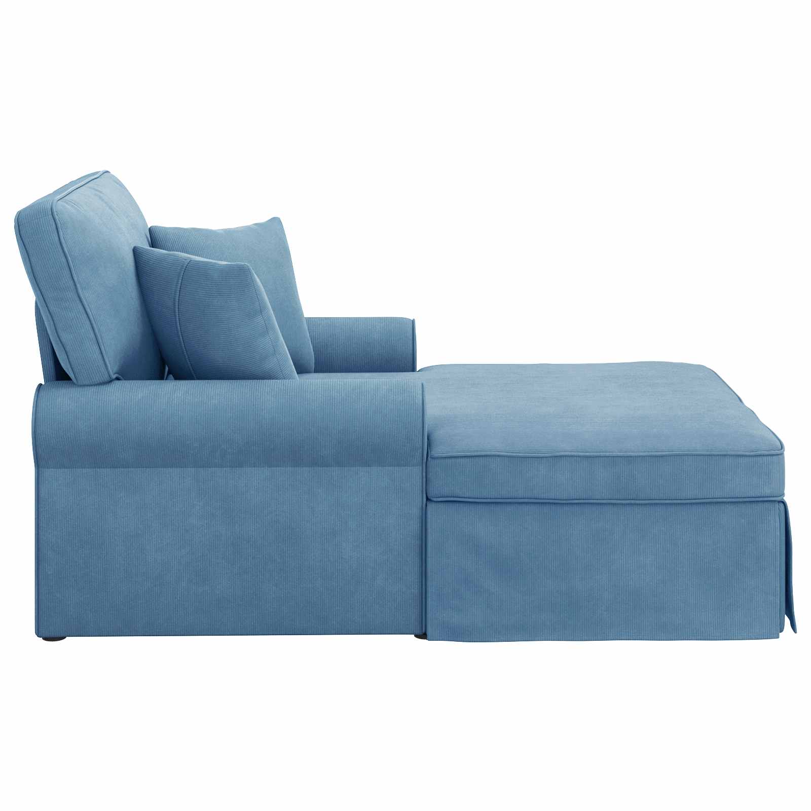 Chaise Lounge met Rok met kussen 3 pcs Blauw Katoen Stof is nu te koop bij PeponiXL, paradijselijk wonen!