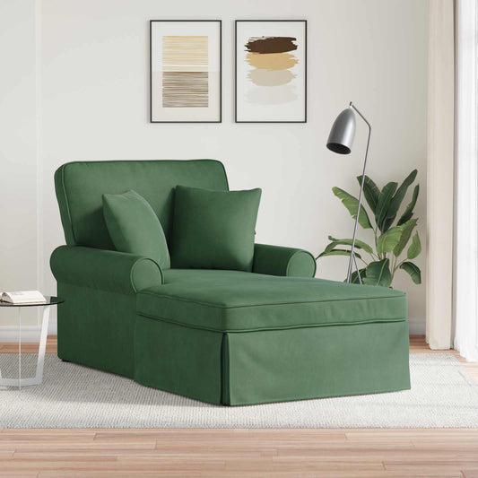 Chaise Lounge met Rok met kussen 3 pcs Jungle Groen Katoen Stof is nu te koop bij PeponiXL, paradijselijk wonen!