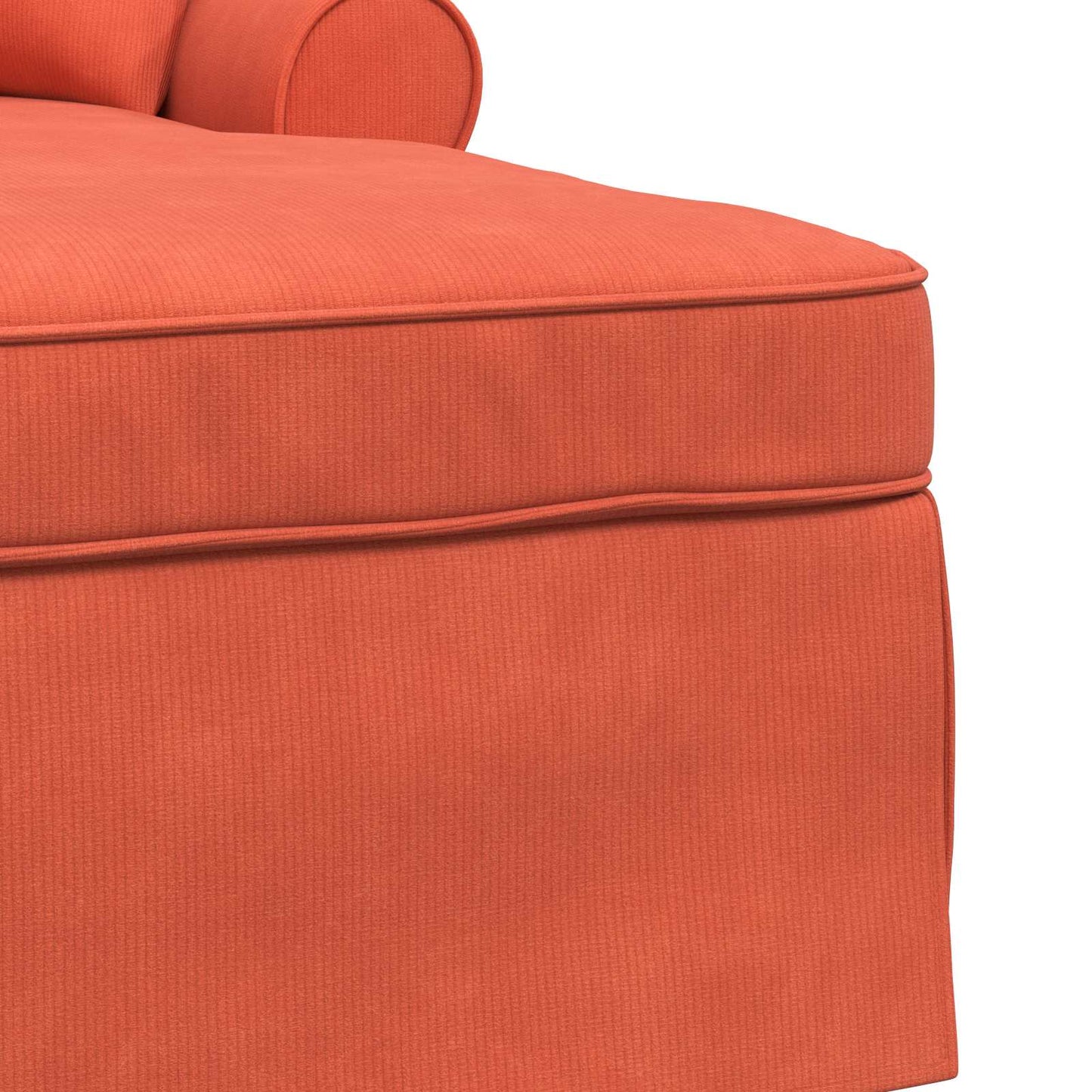 Chaise Lounge met Rok met kussen 3 pcs Rood-oranje Katoen Stof is nu te koop bij PeponiXL, paradijselijk wonen!