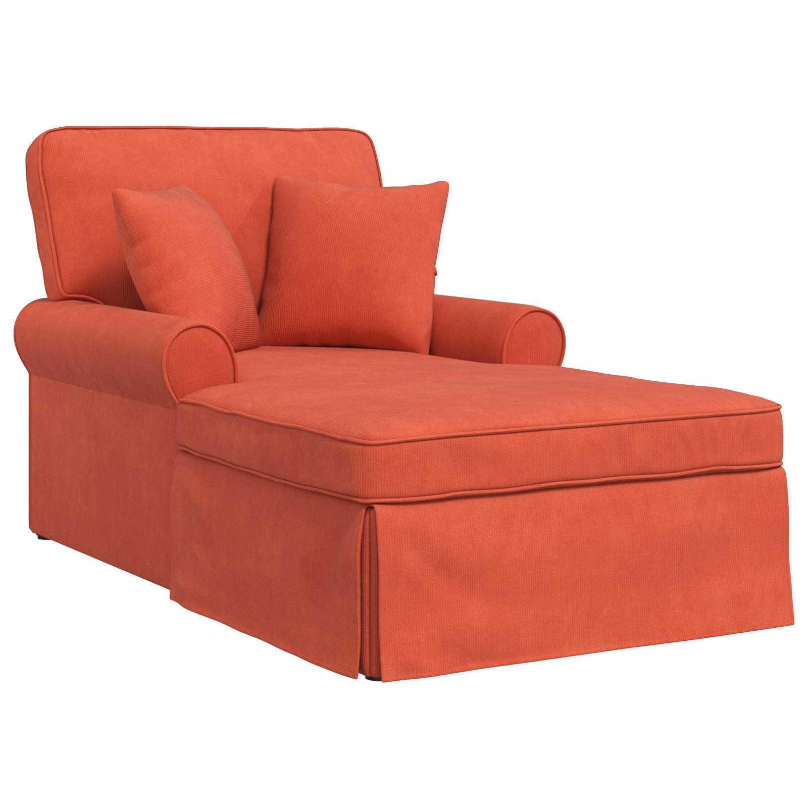 Chaise Lounge met Rok met kussen 3 pcs Rood-oranje Katoen Stof is nu te koop bij PeponiXL, paradijselijk wonen!