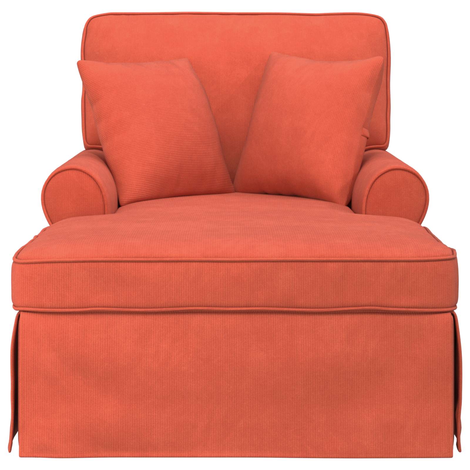 Chaise Lounge met Rok met kussen 3 pcs Rood-oranje Katoen Stof is nu te koop bij PeponiXL, paradijselijk wonen!