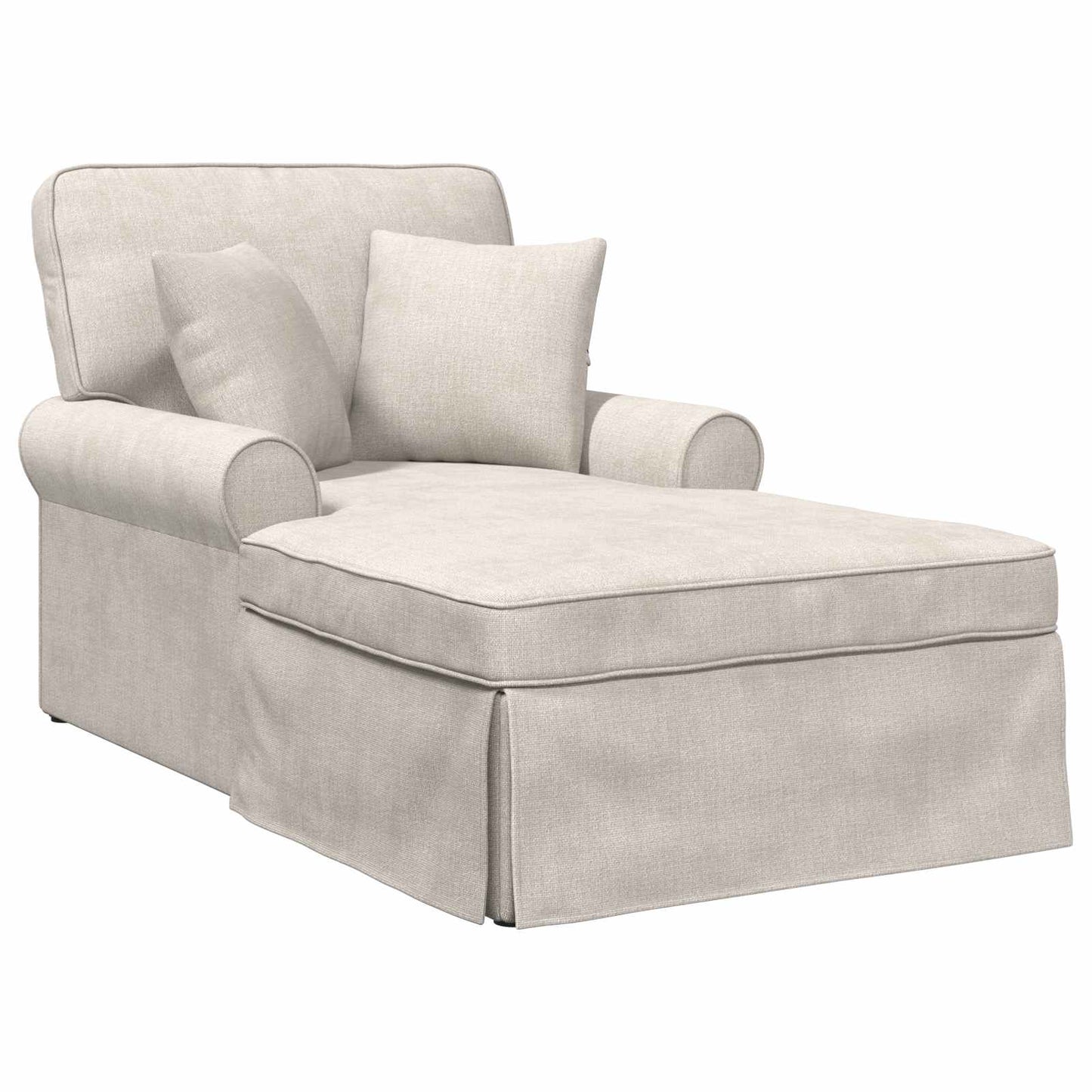 Chaise Lounge met Rok Crèmekleurig 157 x 91 x 91 cm ARES is nu te koop bij PeponiXL, paradijselijk wonen!