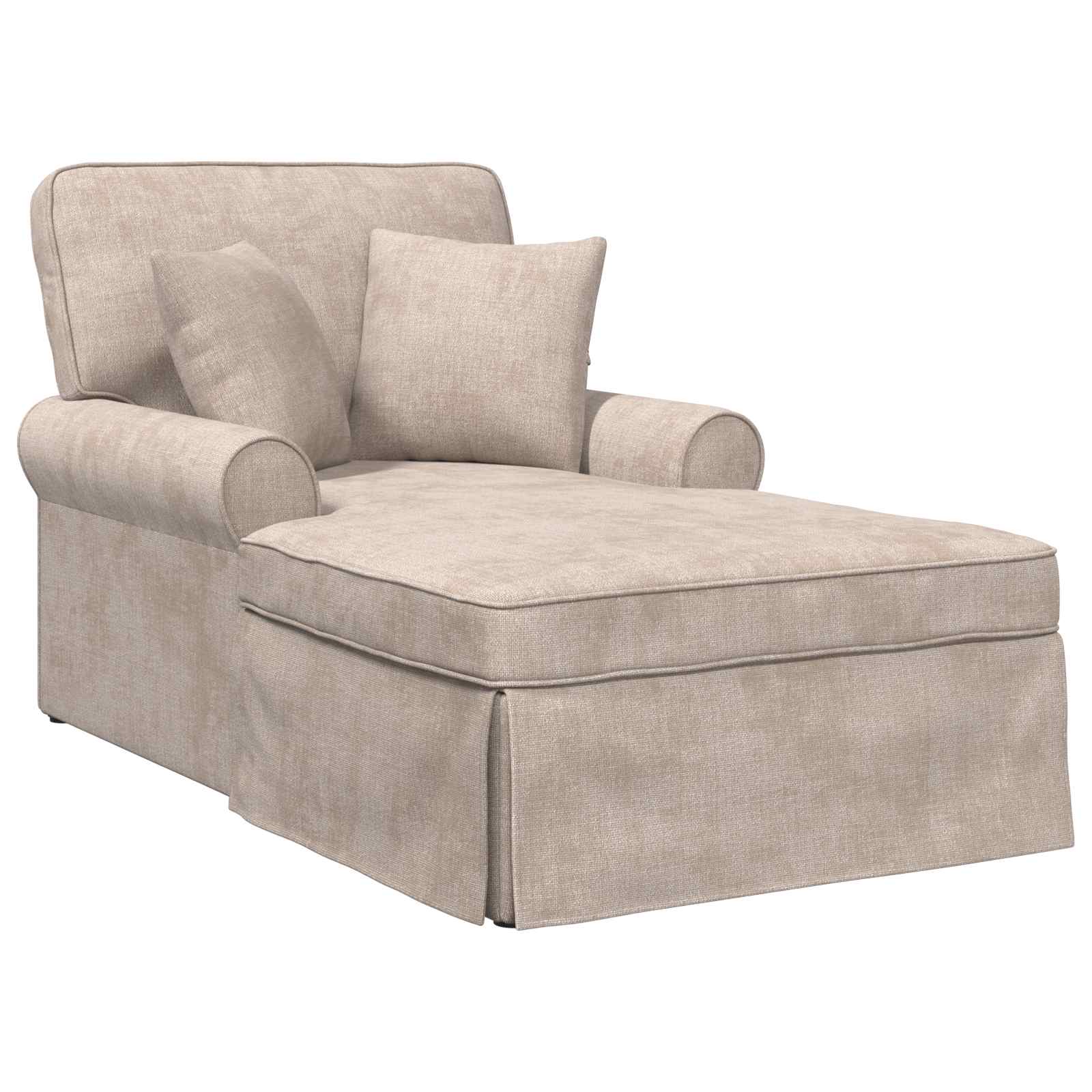 Chaise Lounge met Rok met kussen Beige 157 x 91 x 91 cm ARES is nu te koop bij PeponiXL, paradijselijk wonen!
