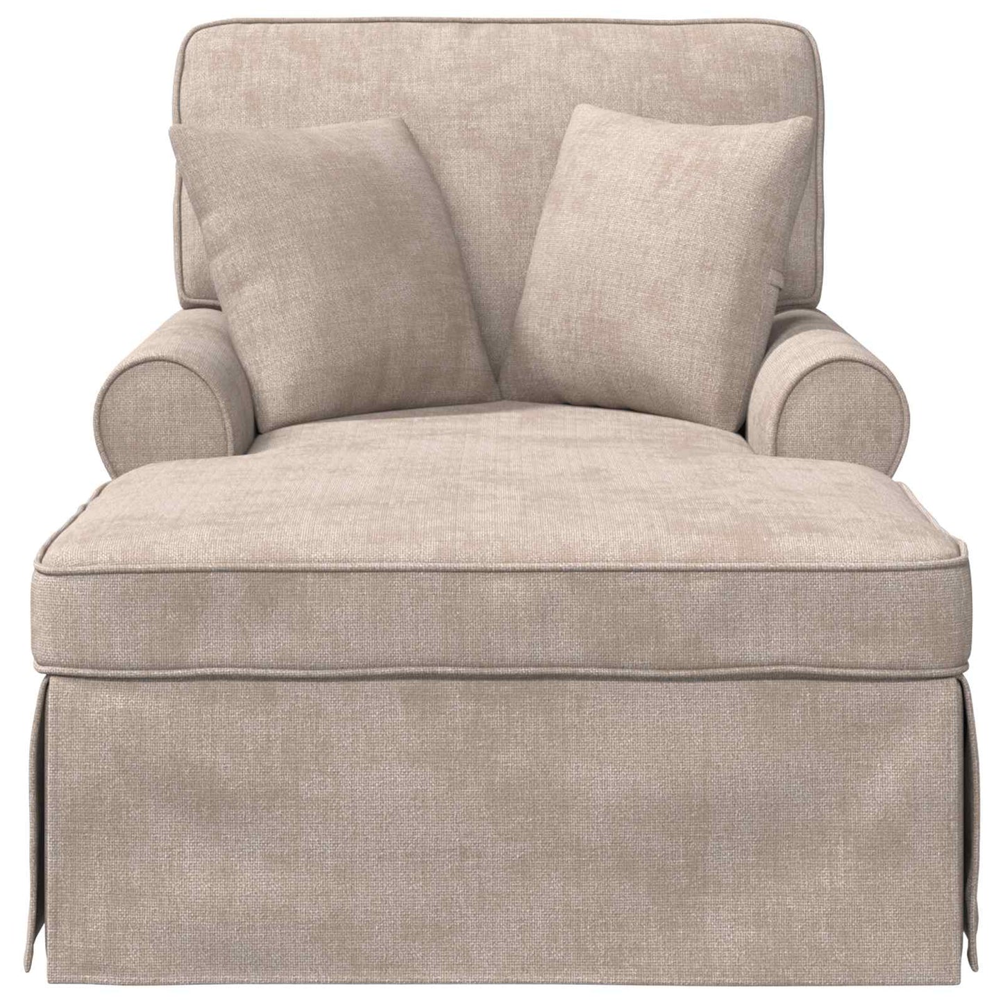 Chaise Lounge met Rok met kussen Beige 157 x 91 x 91 cm ARES is nu te koop bij PeponiXL, paradijselijk wonen!