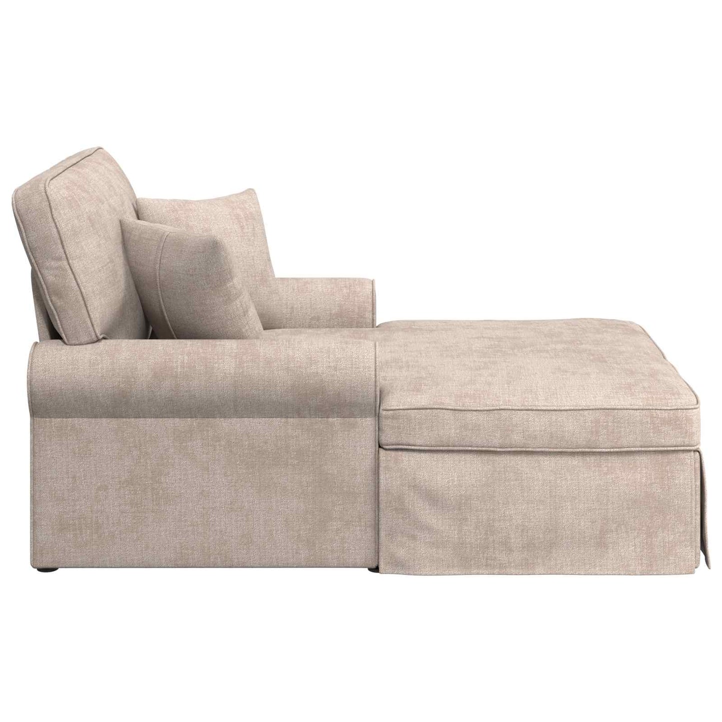 Chaise Lounge met Rok met kussen Beige 157 x 91 x 91 cm ARES is nu te koop bij PeponiXL, paradijselijk wonen!