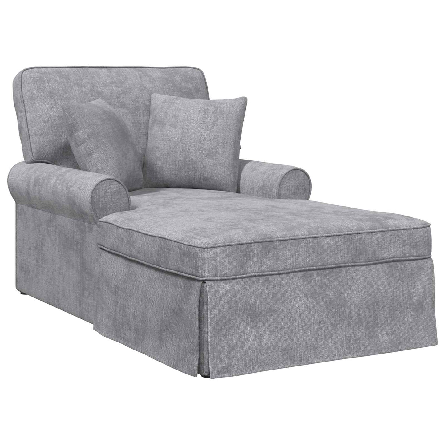 Chaise Lounge met Rok Lichtgrijs 157 x 91 x 91 cm ARES is nu te koop bij PeponiXL, paradijselijk wonen!