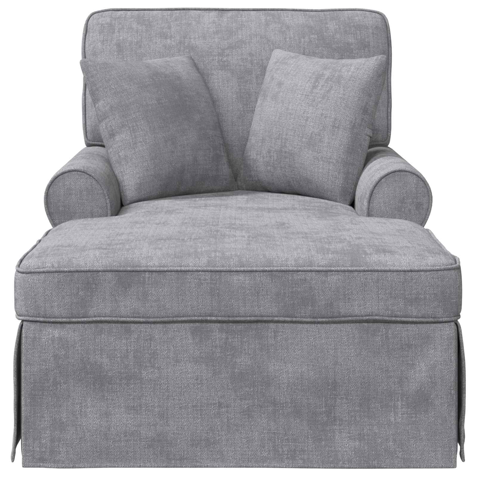 Chaise Lounge met Rok Lichtgrijs 157 x 91 x 91 cm ARES is nu te koop bij PeponiXL, paradijselijk wonen!