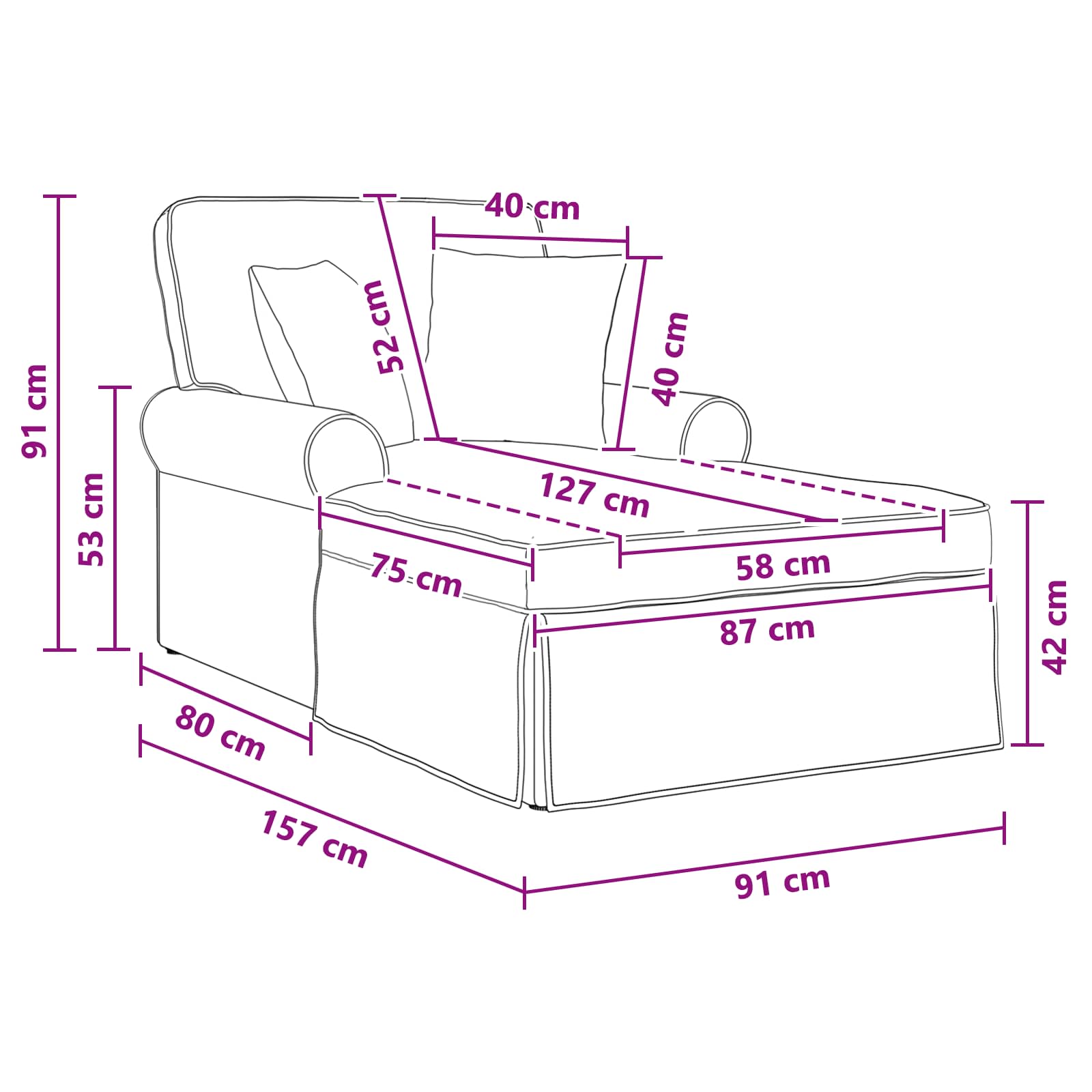 Chaise Lounge met Rok Lichtgrijs 157 x 91 x 91 cm ARES is nu te koop bij PeponiXL, paradijselijk wonen!