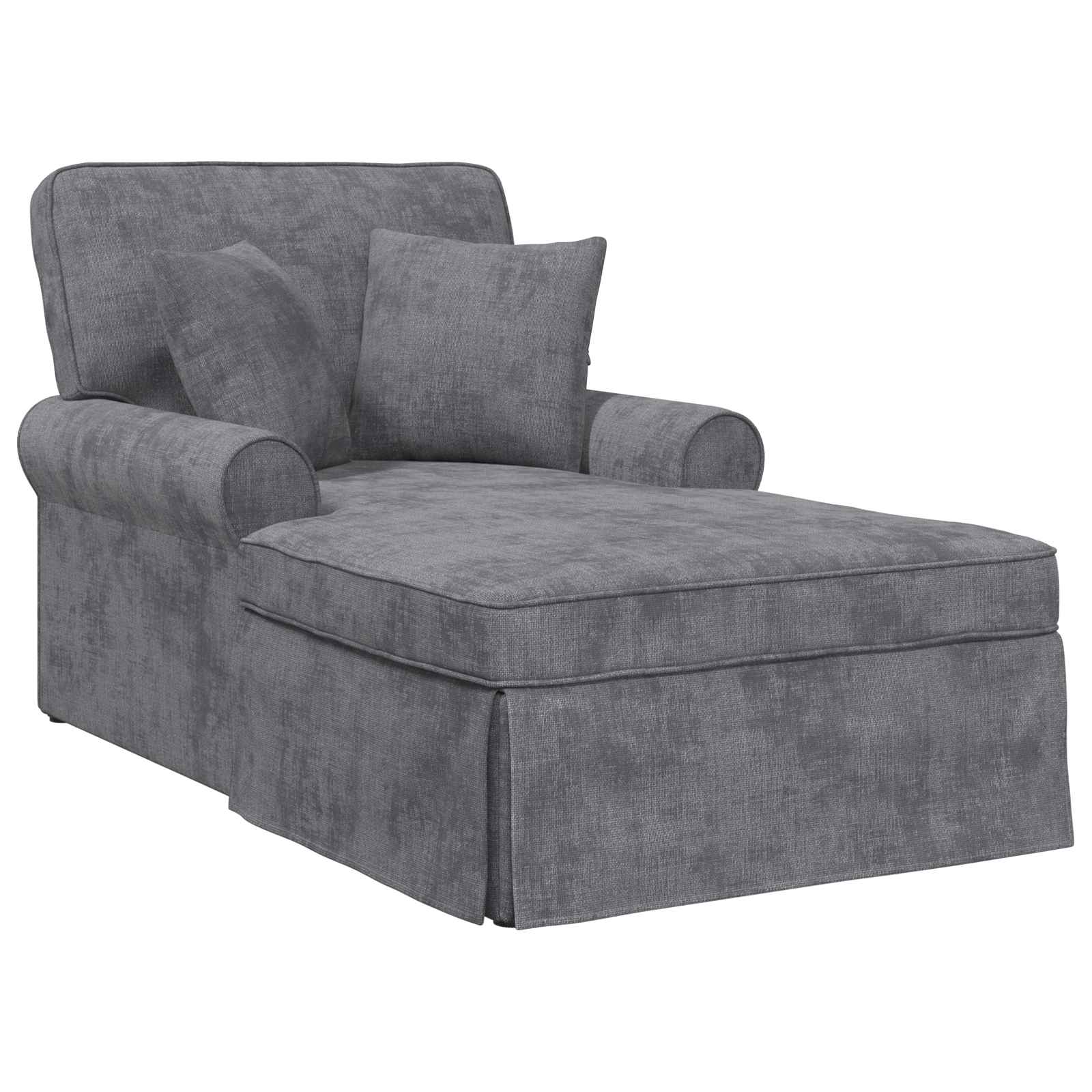Chaise Lounge met Rok Donkergrijs 157 x 91 x 91 cm ARES is nu te koop bij PeponiXL, paradijselijk wonen!