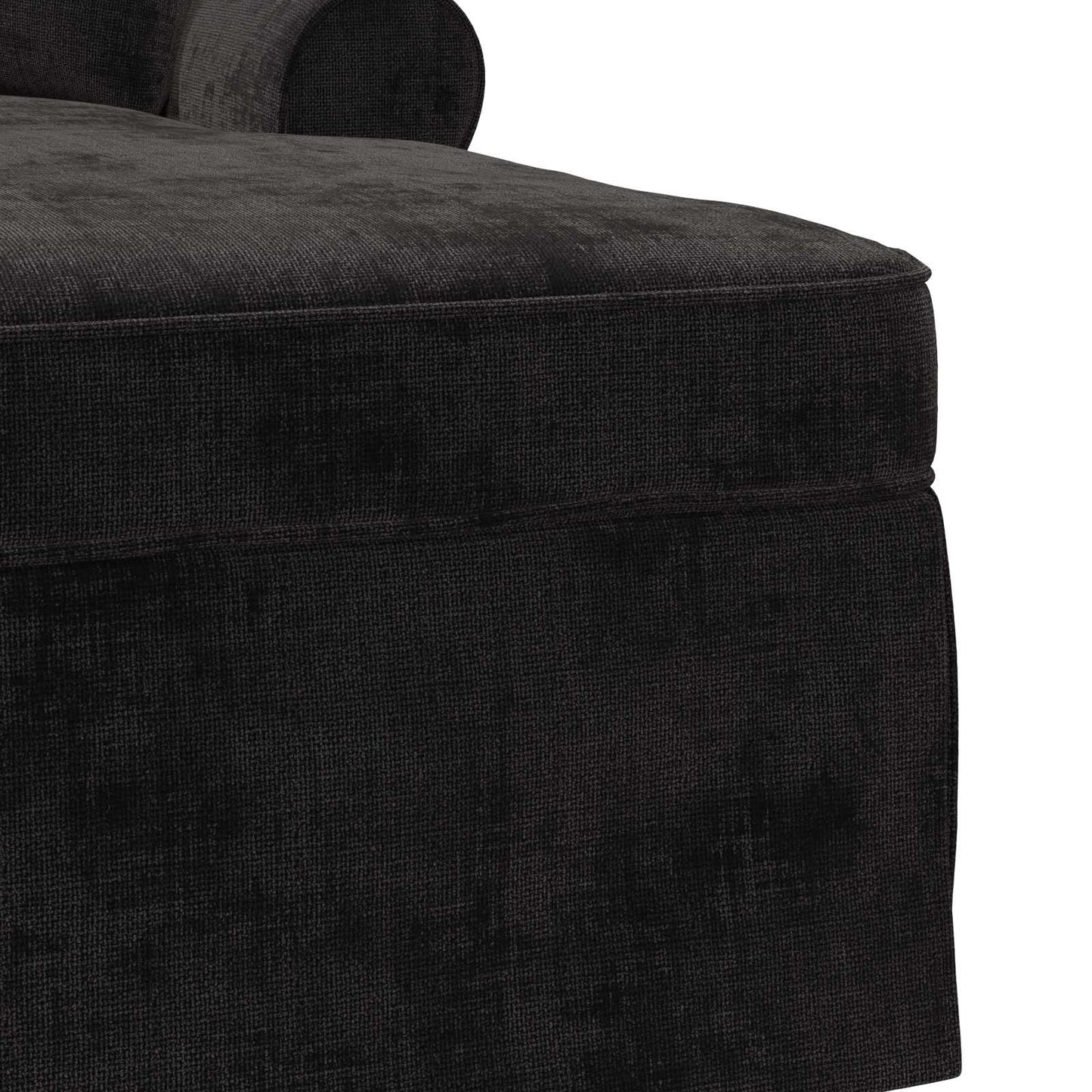 Chaise Lounge met Rok met kussen Zwart 157 x 91 x 91 cm ARES is nu te koop bij PeponiXL, paradijselijk wonen!