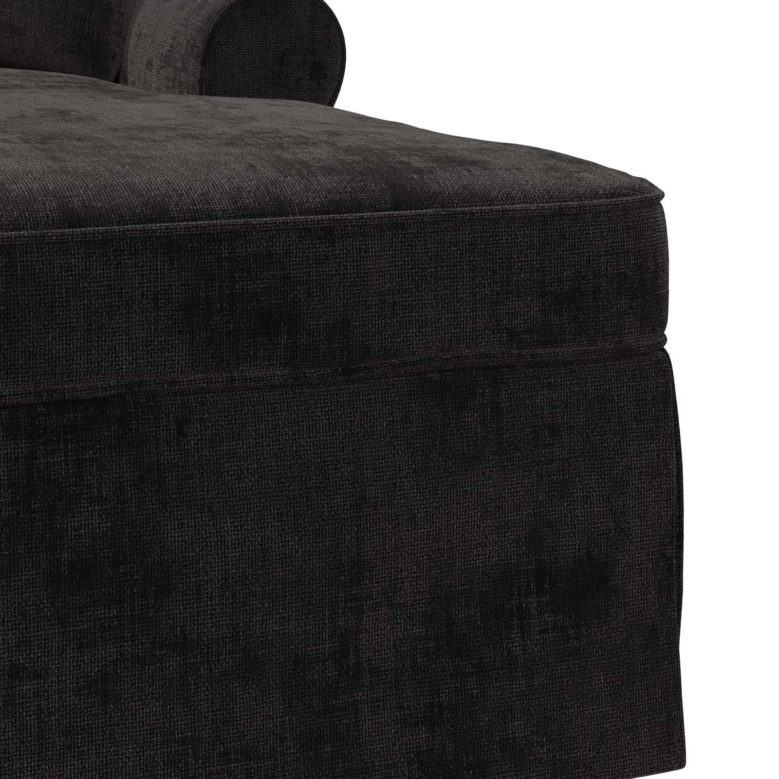 Chaise Lounge met Rok met kussen Zwart 157 x 91 x 91 cm ARES is nu te koop bij PeponiXL, paradijselijk wonen!