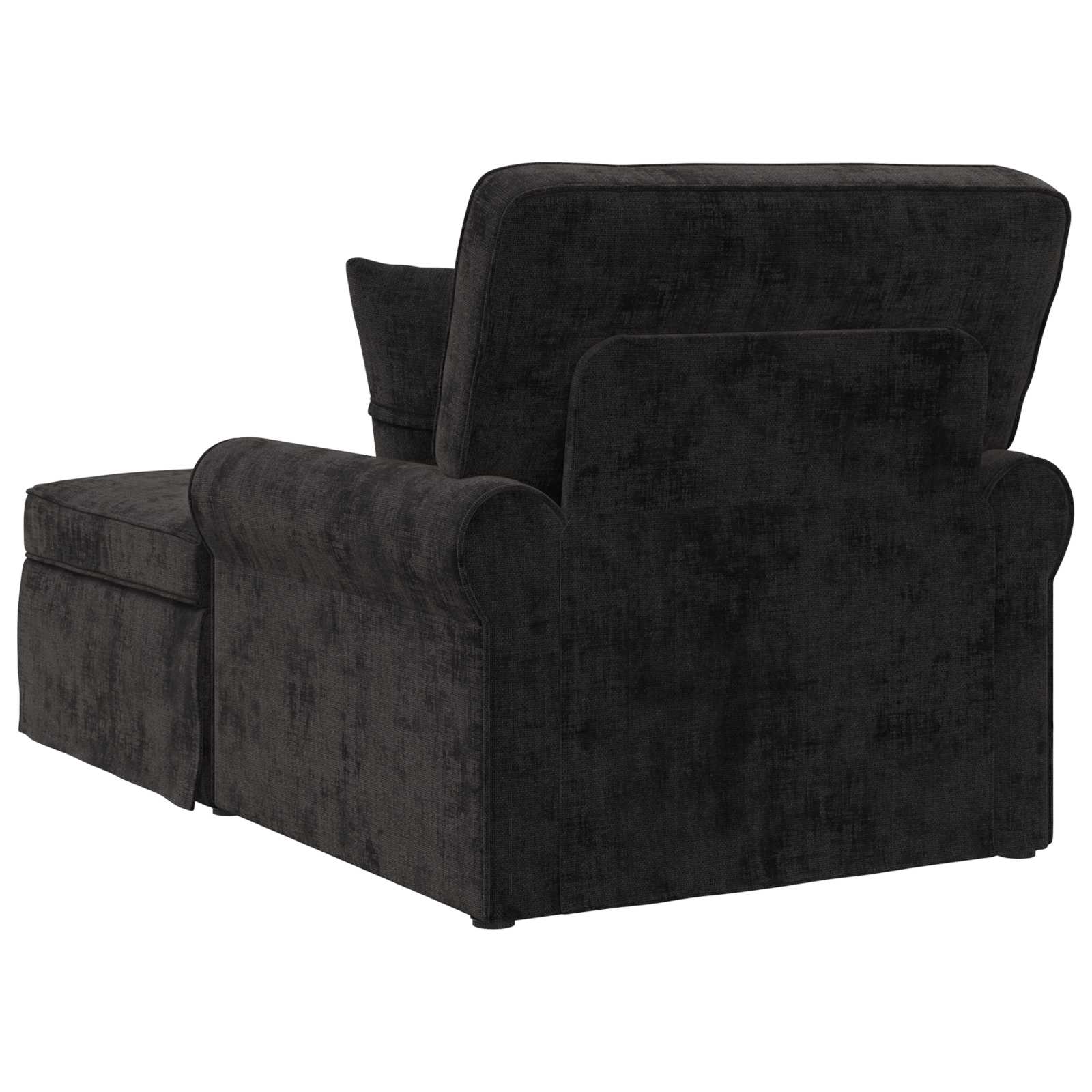 Chaise Lounge met Rok met kussen Zwart 157 x 91 x 91 cm ARES is nu te koop bij PeponiXL, paradijselijk wonen!