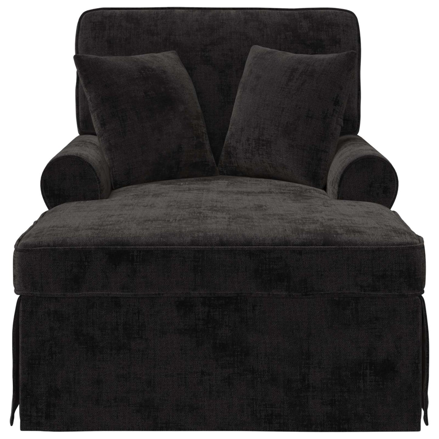 Chaise Lounge met Rok met kussen Zwart 157 x 91 x 91 cm ARES is nu te koop bij PeponiXL, paradijselijk wonen!
