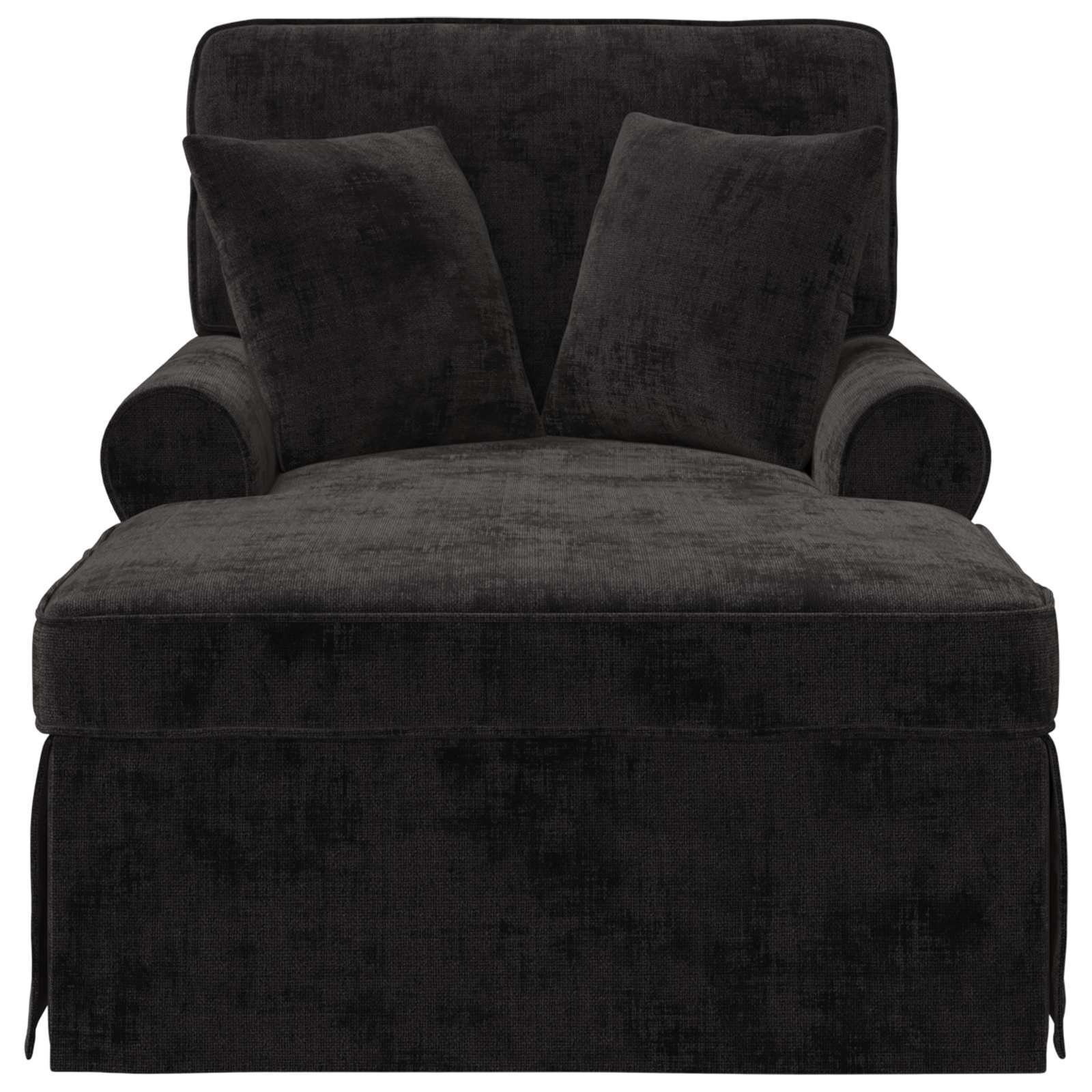 Chaise Lounge met Rok met kussen Zwart 157 x 91 x 91 cm ARES is nu te koop bij PeponiXL, paradijselijk wonen!