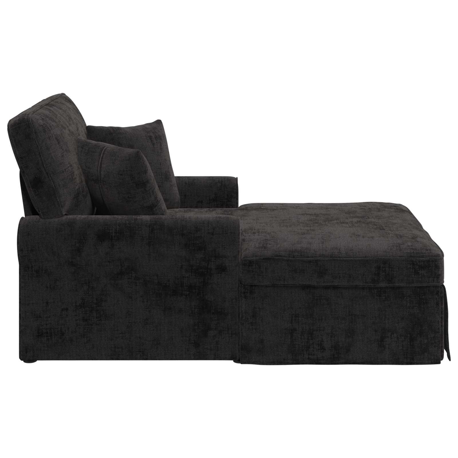 Chaise Lounge met Rok met kussen Zwart 157 x 91 x 91 cm ARES is nu te koop bij PeponiXL, paradijselijk wonen!