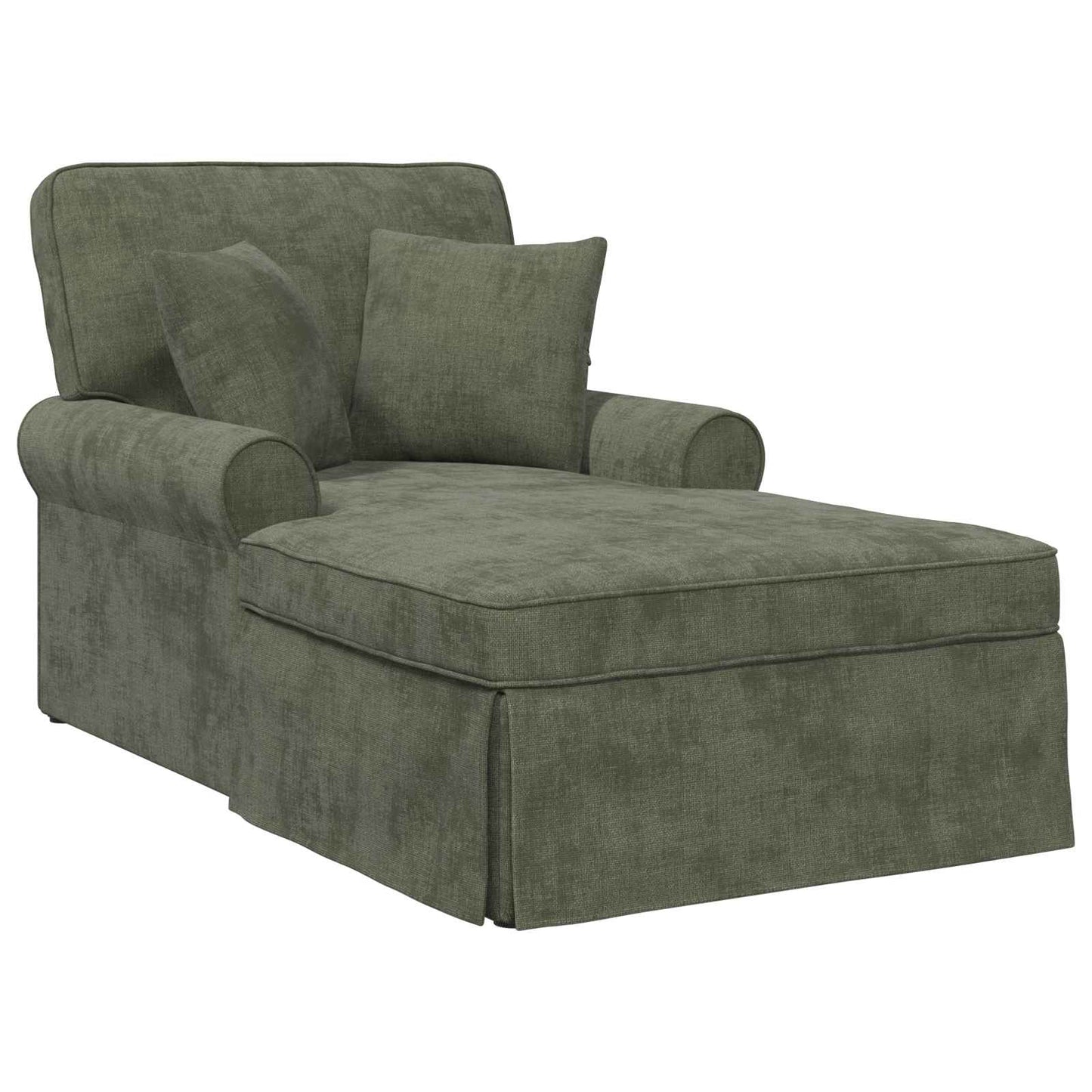 Chaise Lounge met Rok met kussen Groen 157 x 91 x 91 cm ARES is nu te koop bij PeponiXL, paradijselijk wonen!