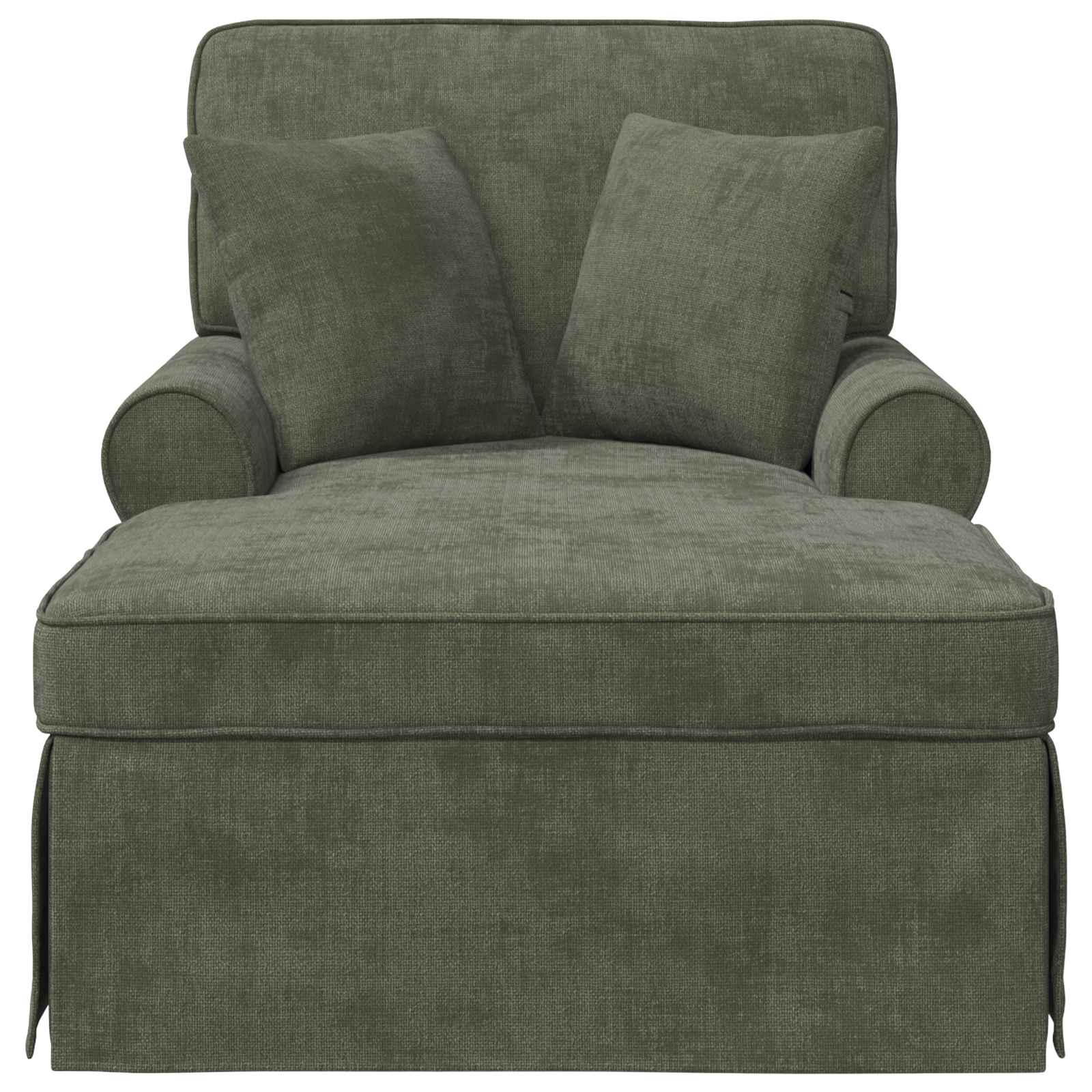 Chaise Lounge met Rok met kussen Groen 157 x 91 x 91 cm ARES is nu te koop bij PeponiXL, paradijselijk wonen!