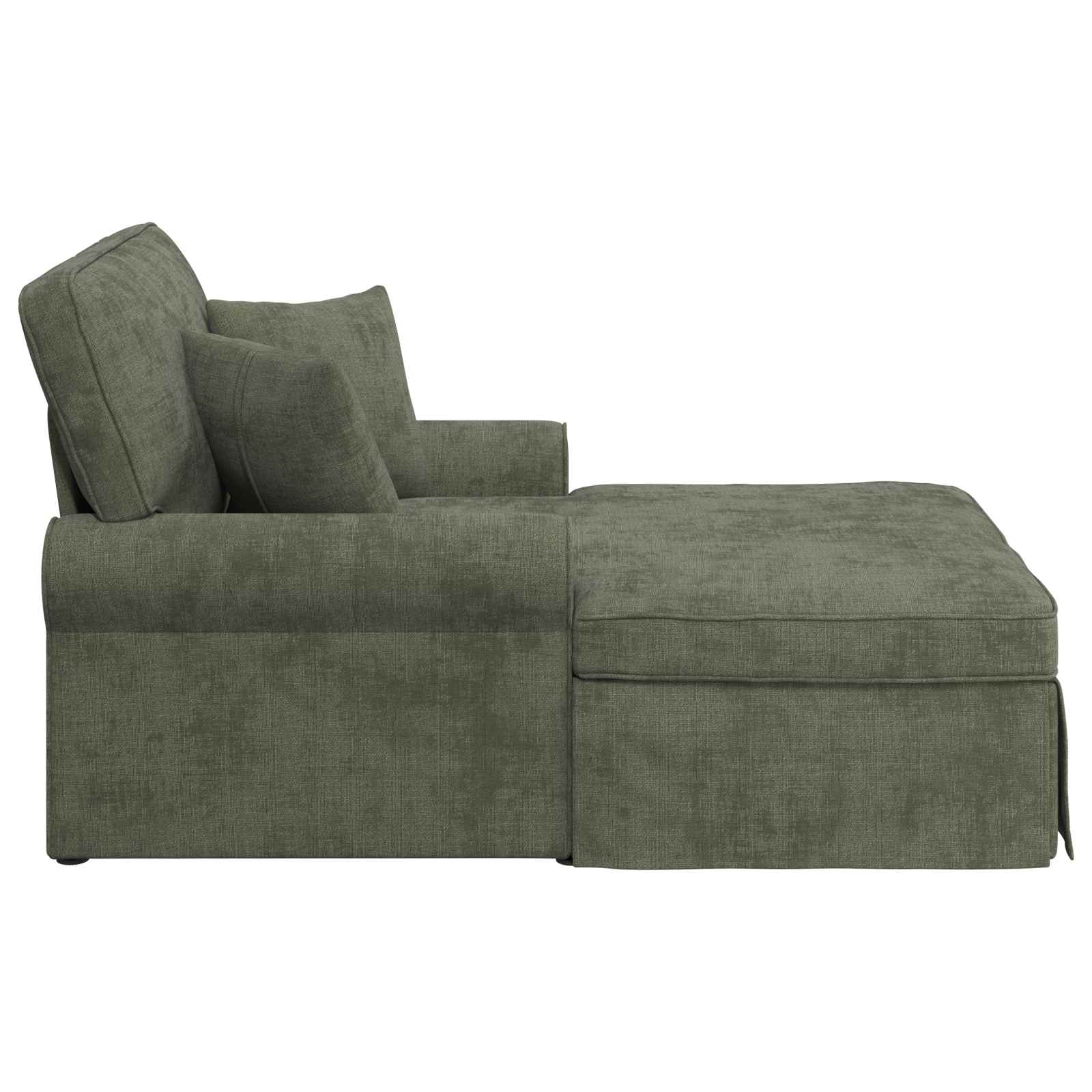 Chaise Lounge met Rok met kussen Groen 157 x 91 x 91 cm ARES is nu te koop bij PeponiXL, paradijselijk wonen!