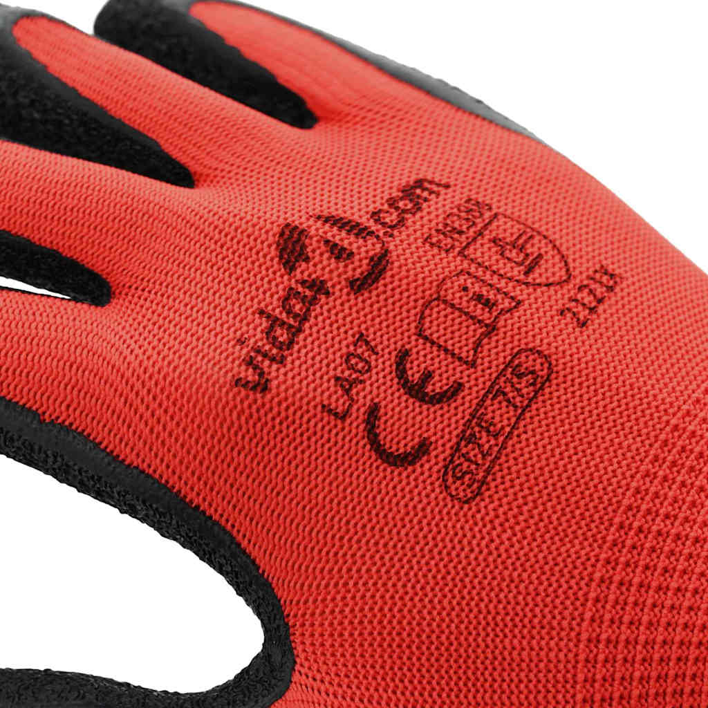Werkhandschoenen 24 pcs Rood en Zwart 7 / S Latexcoating is nu te koop bij PeponiXL, paradijselijk wonen!
