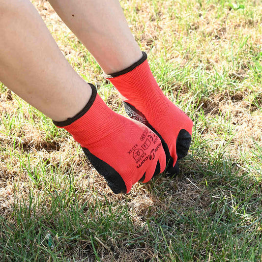 Werkhandschoenen 12 pcs Rood en Zwart 8 / m Latexcoating is nu te koop bij PeponiXL, paradijselijk wonen!