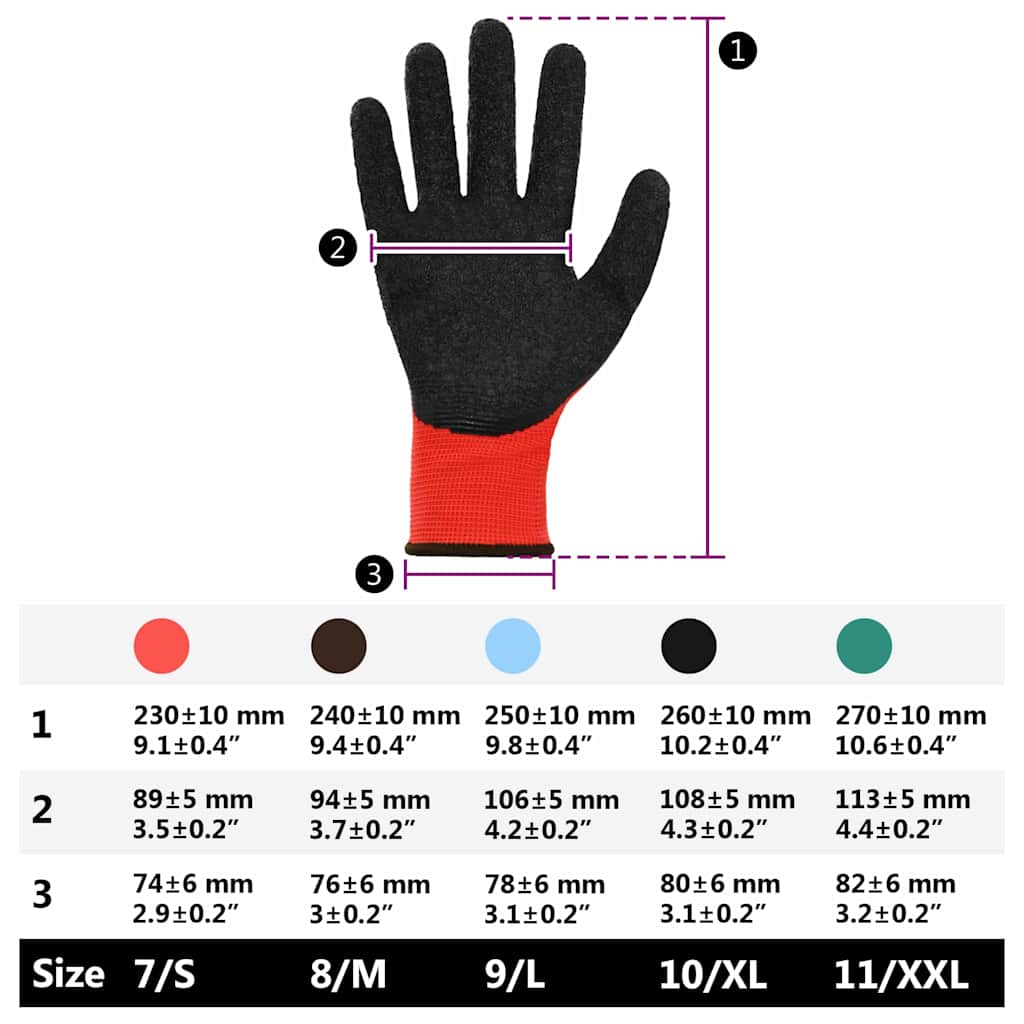 Werkhandschoenen 24 pcs Rood en Zwart 8 / m Latexcoating is nu te koop bij PeponiXL, paradijselijk wonen!