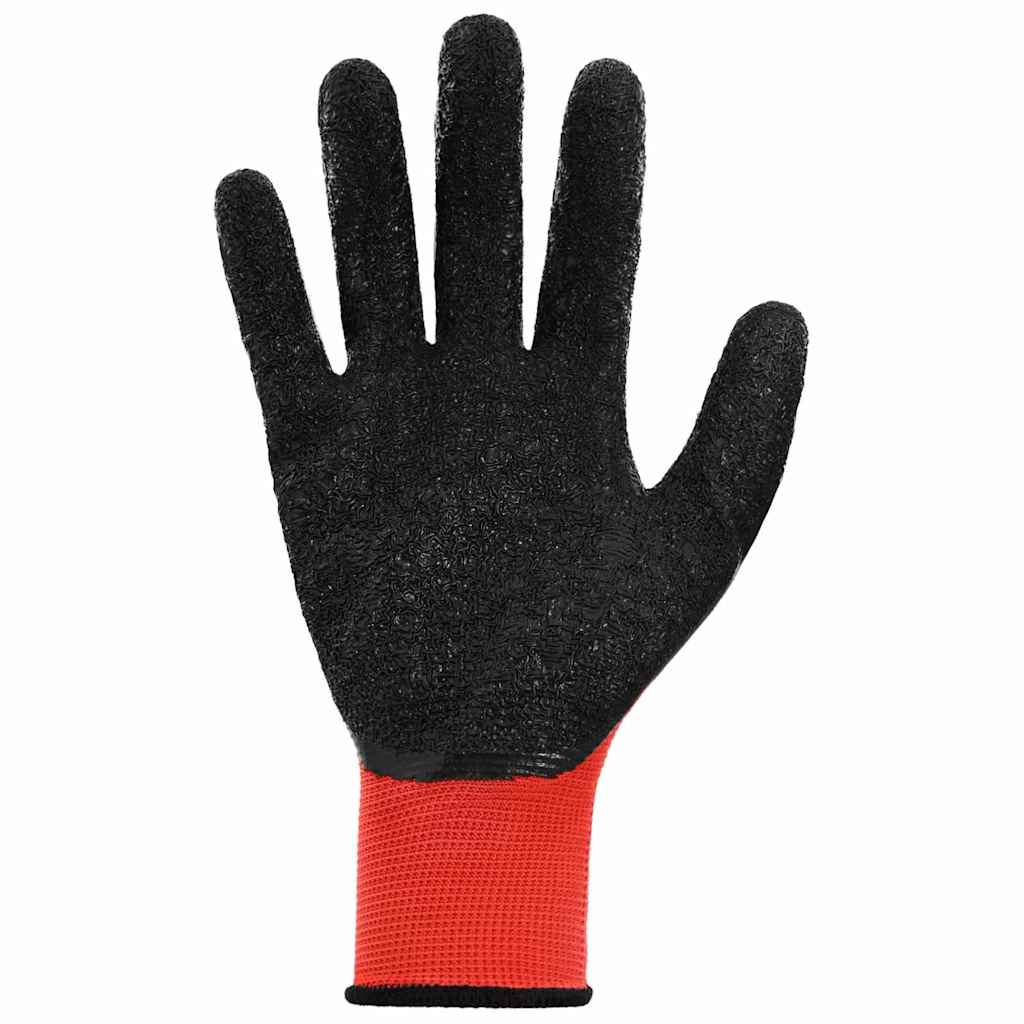 Werkhandschoenen 12 pcs Rood en Zwart 10 / xl Latexcoating is nu te koop bij PeponiXL, paradijselijk wonen!