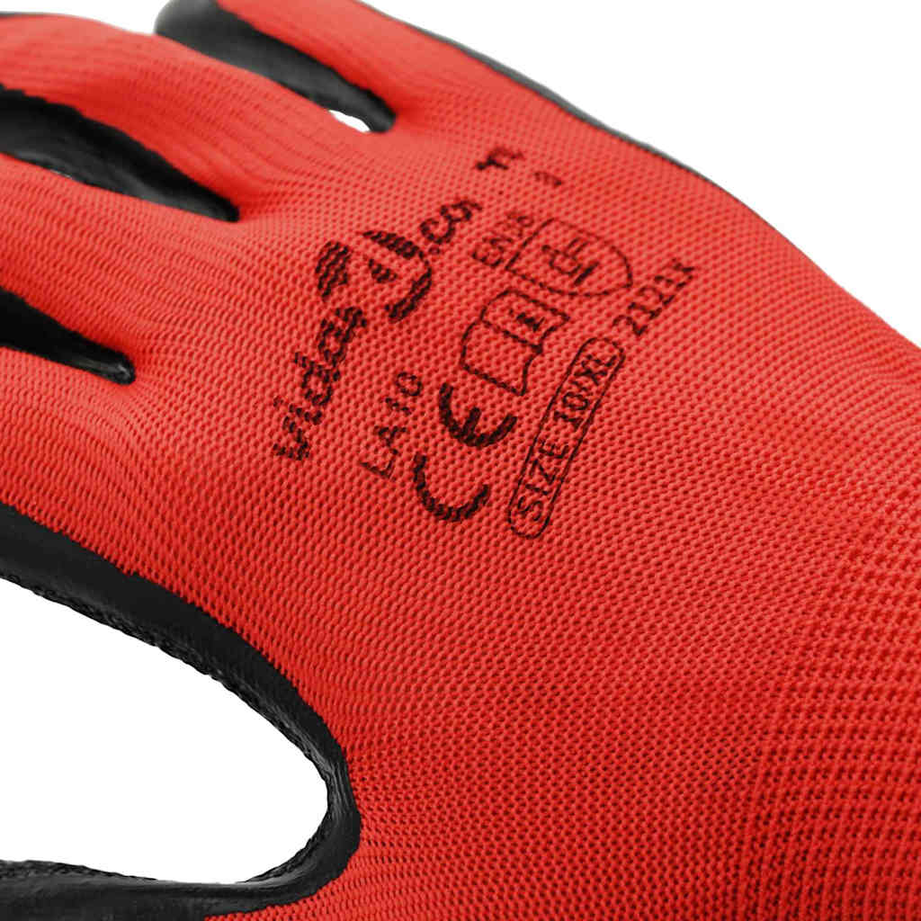 Werkhandschoenen 24 pcs Rood en Zwart 10 / xl Latexcoating is nu te koop bij PeponiXL, paradijselijk wonen!