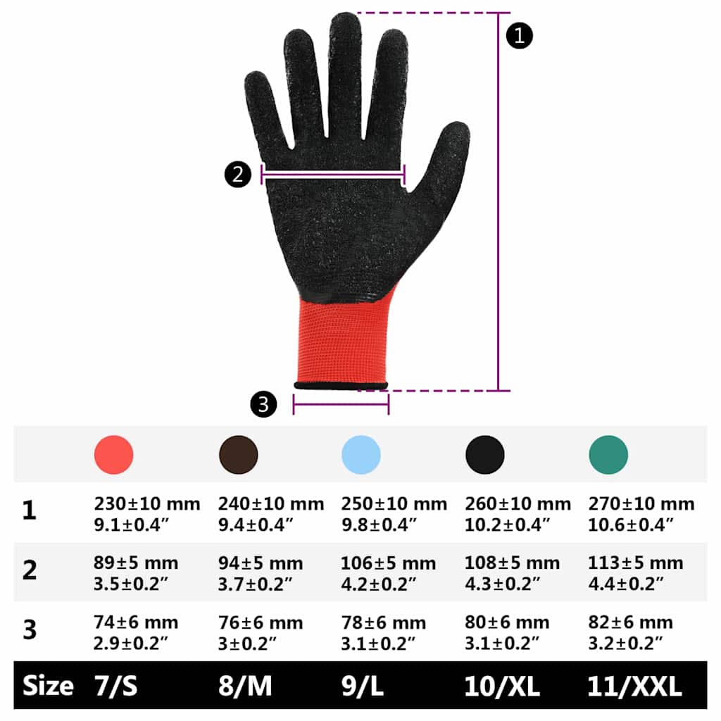 Werkhandschoenen 24 pcs Rood en Zwart 10 / xl Latexcoating is nu te koop bij PeponiXL, paradijselijk wonen!