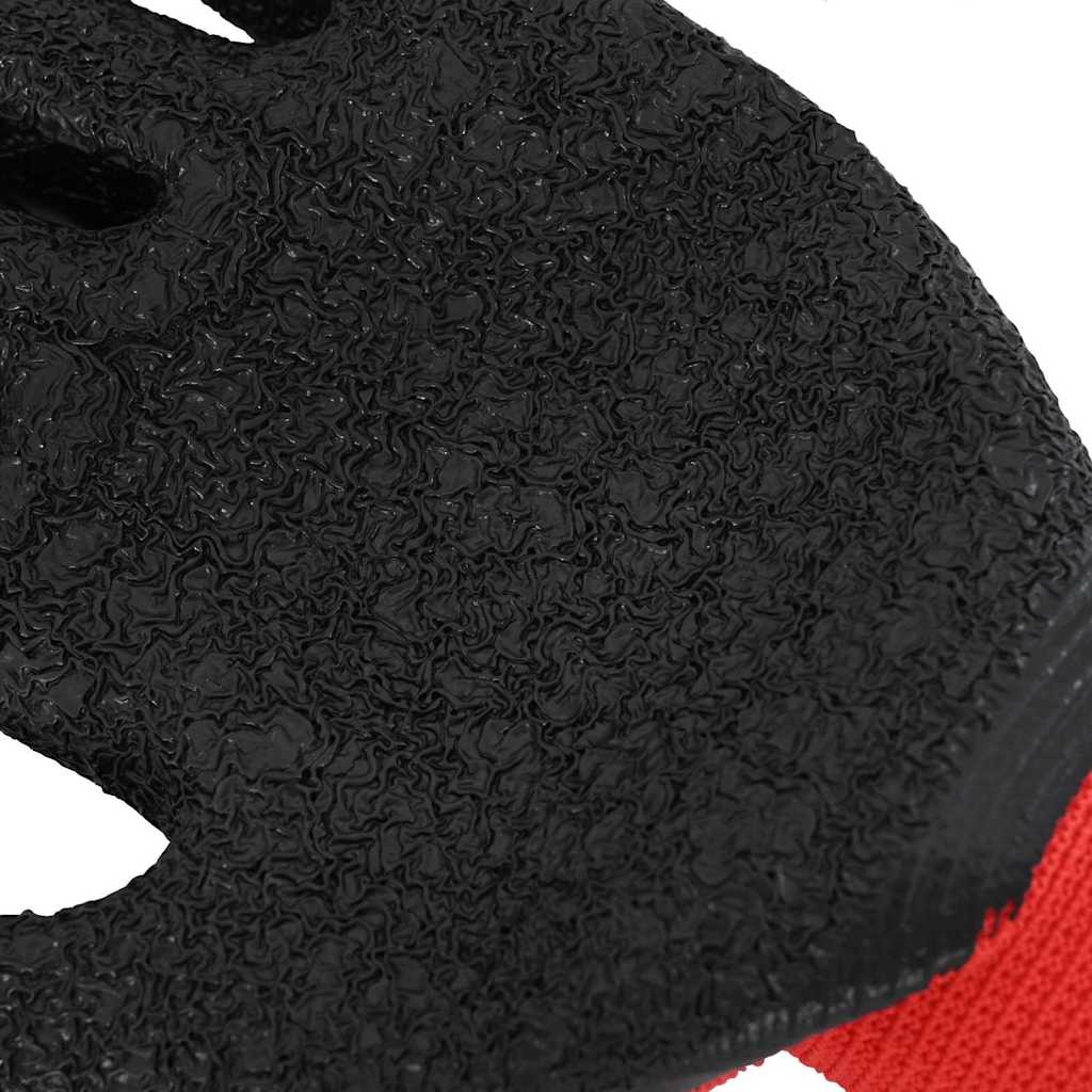Werkhandschoenen 12 pcs Rood en Zwart 11 / XXL Latexcoating is nu te koop bij PeponiXL, paradijselijk wonen!