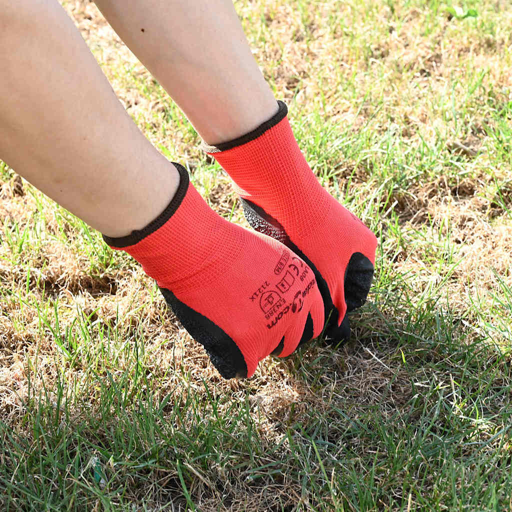 Werkhandschoenen 12 pcs Rood en Zwart 11 / XXL Latexcoating is nu te koop bij PeponiXL, paradijselijk wonen!