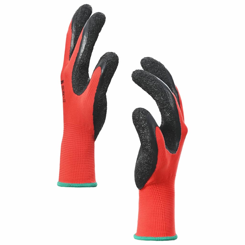 Werkhandschoenen 12 pcs Rood en Zwart 11 / XXL Latexcoating is nu te koop bij PeponiXL, paradijselijk wonen!
