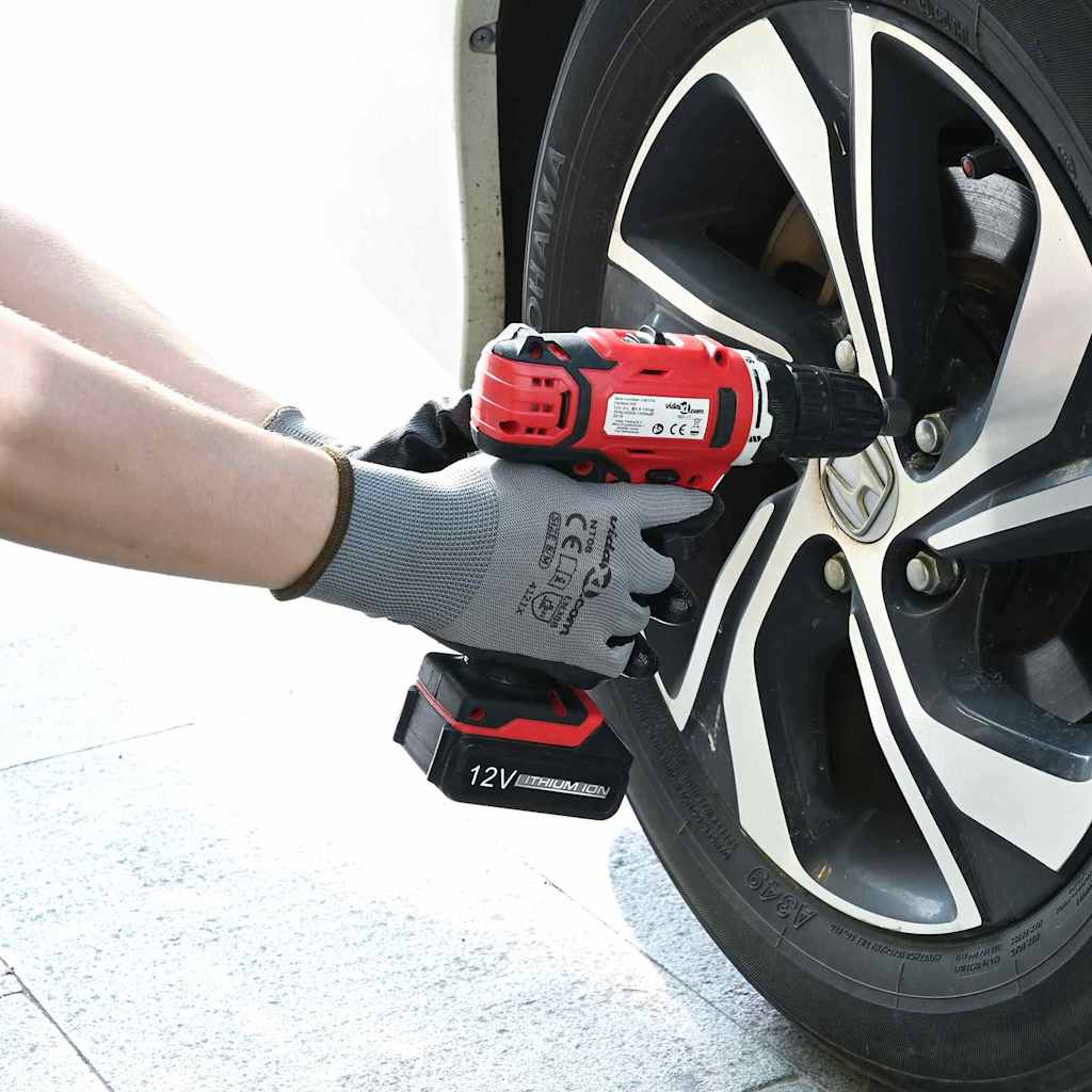 Werkhandschoenen 24 pcs Grijs en zwart 7 / S Polyester is nu te koop bij PeponiXL, paradijselijk wonen!