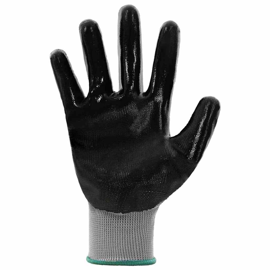 Werkhandschoenen 12 pcs Grijs en zwart 11 / XXL Polyester is nu te koop bij PeponiXL, paradijselijk wonen!
