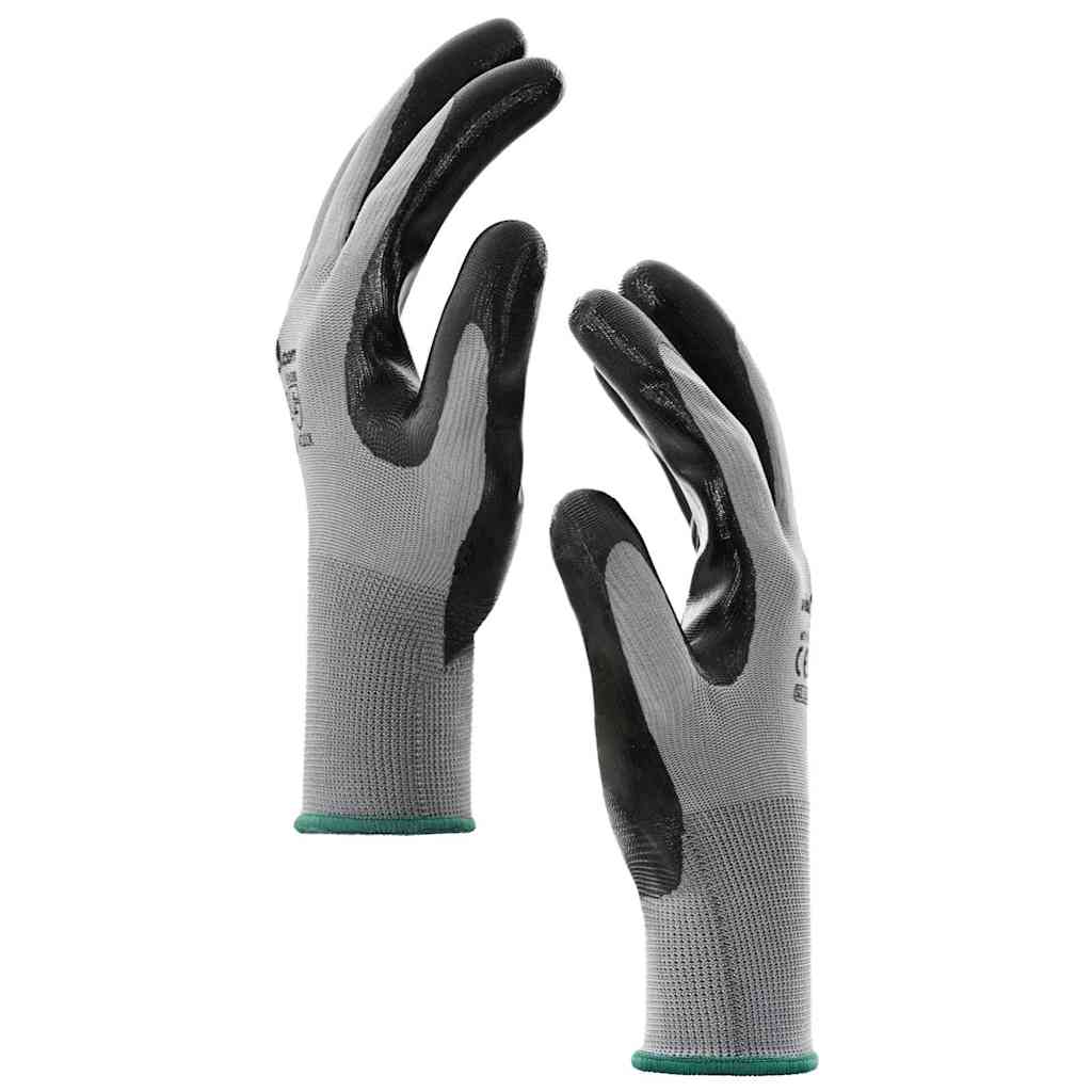 Werkhandschoenen 12 pcs Grijs en zwart 11 / XXL Polyester is nu te koop bij PeponiXL, paradijselijk wonen!