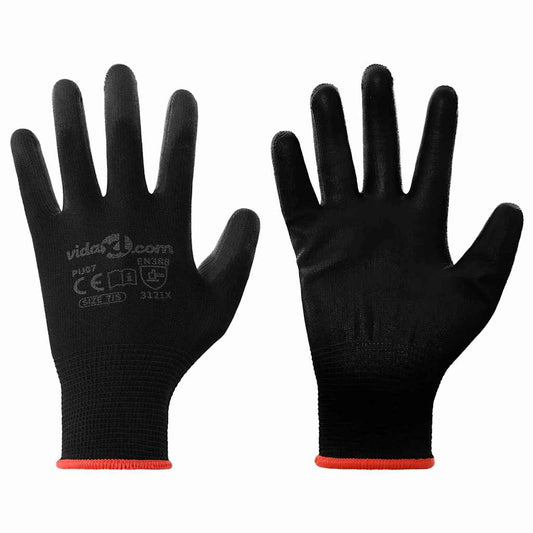 Werkhandschoenen 12 pcs Zwart 7 / S Polyester is nu te koop bij PeponiXL, paradijselijk wonen!