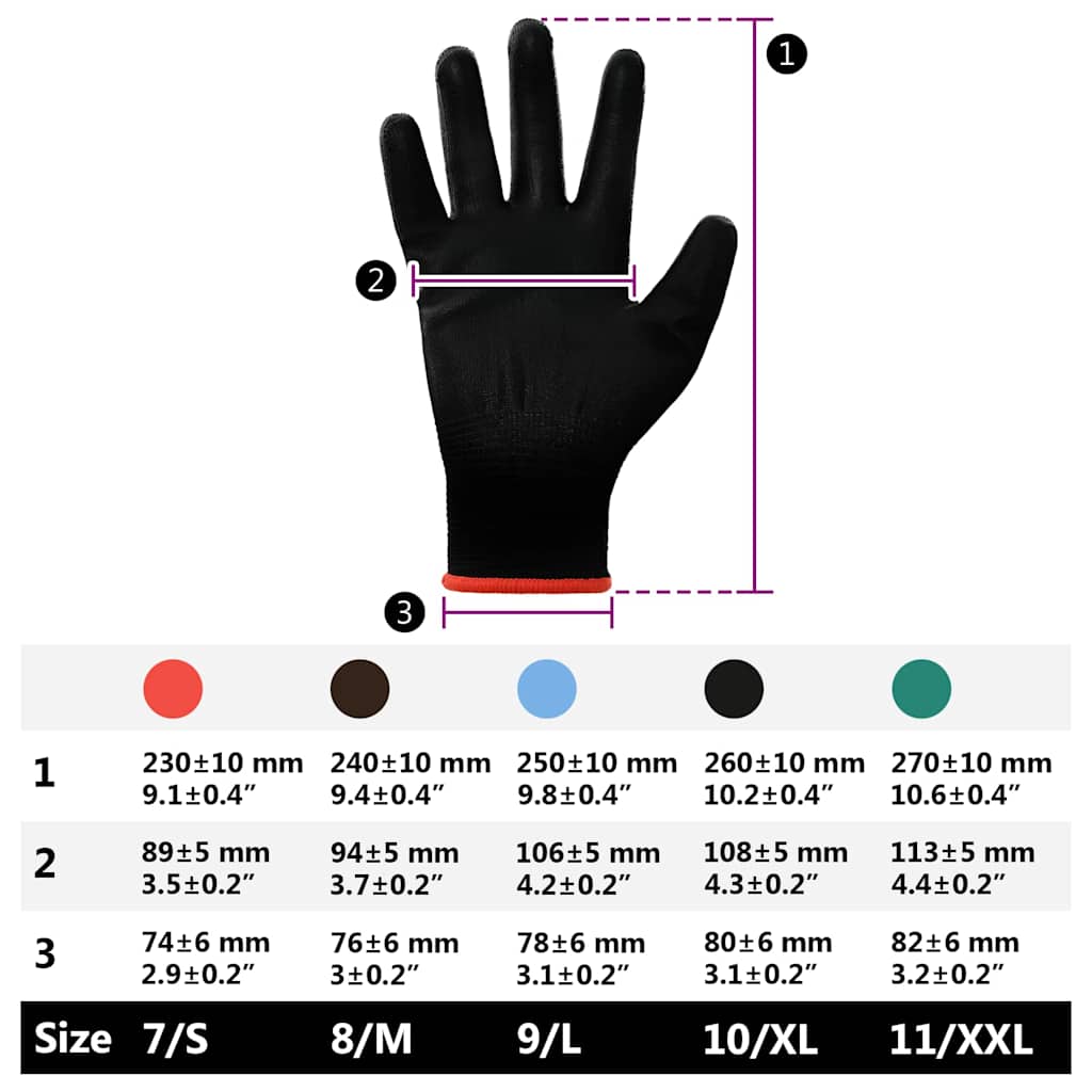 Werkhandschoenen 24 pcs Zwart 7 / S Polyester is nu te koop bij PeponiXL, paradijselijk wonen!