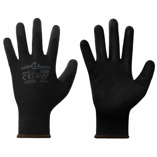 Werkhandschoenen 12 pcs Zwart 8 / m Polyester is nu te koop bij PeponiXL, paradijselijk wonen!