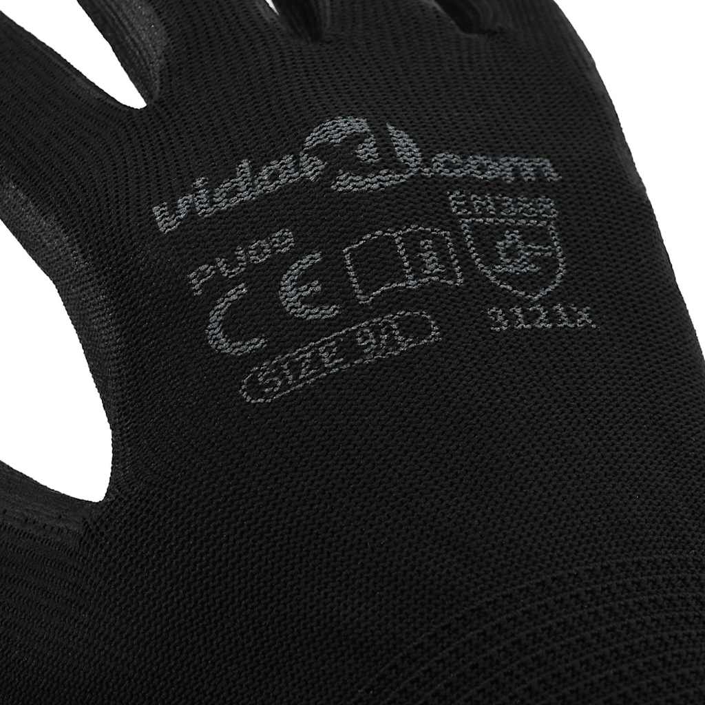 Werkhandschoenen 12 pcs Zwart 9 / l Polyester is nu te koop bij PeponiXL, paradijselijk wonen!