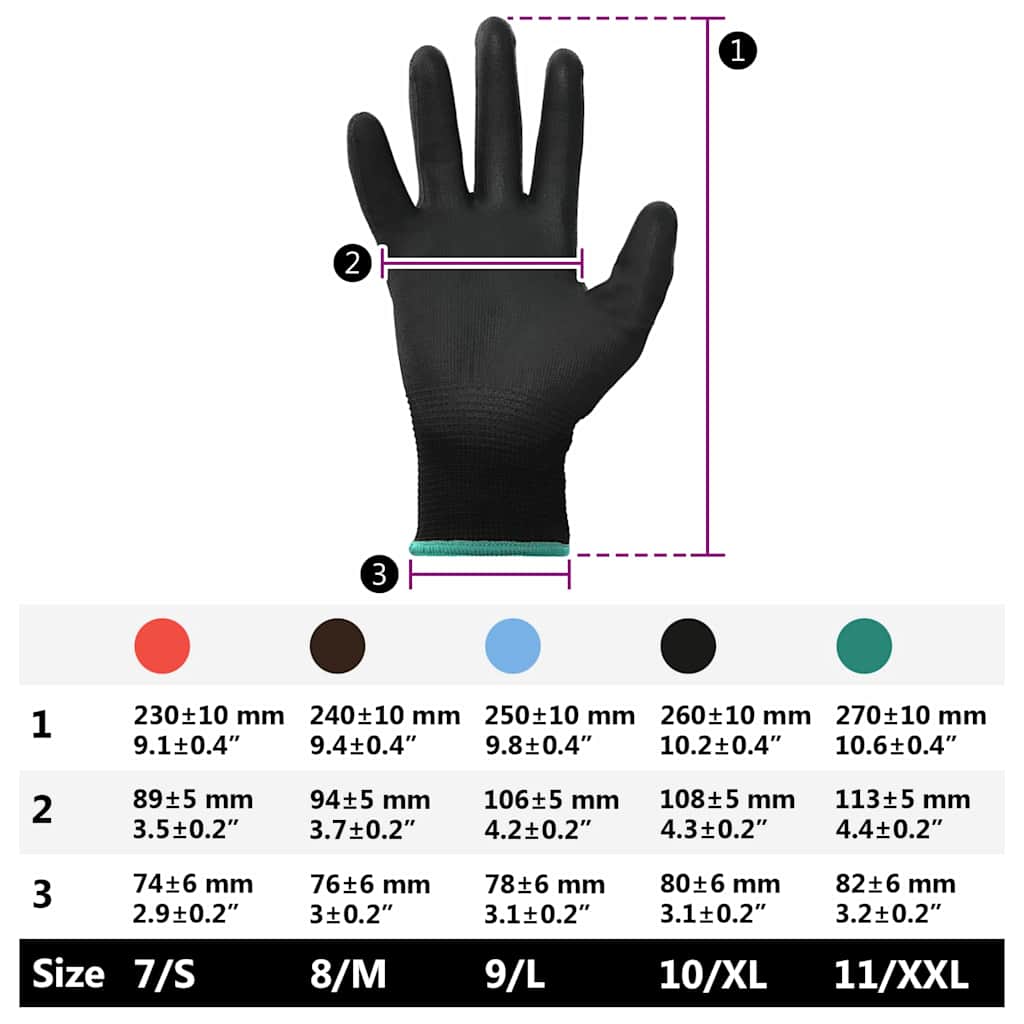 Werkhandschoenen 12 pcs Zwart 11 / XXL Polyester is nu te koop bij PeponiXL, paradijselijk wonen!