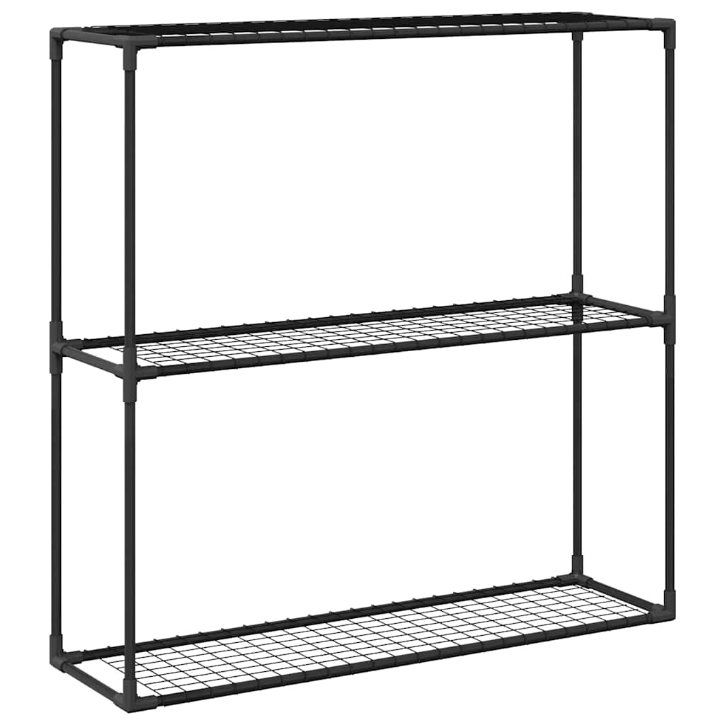 3-laags plantenstandaard Zwart 100 x 32 x 102 cm Staal is nu te koop bij PeponiXL, paradijselijk wonen!