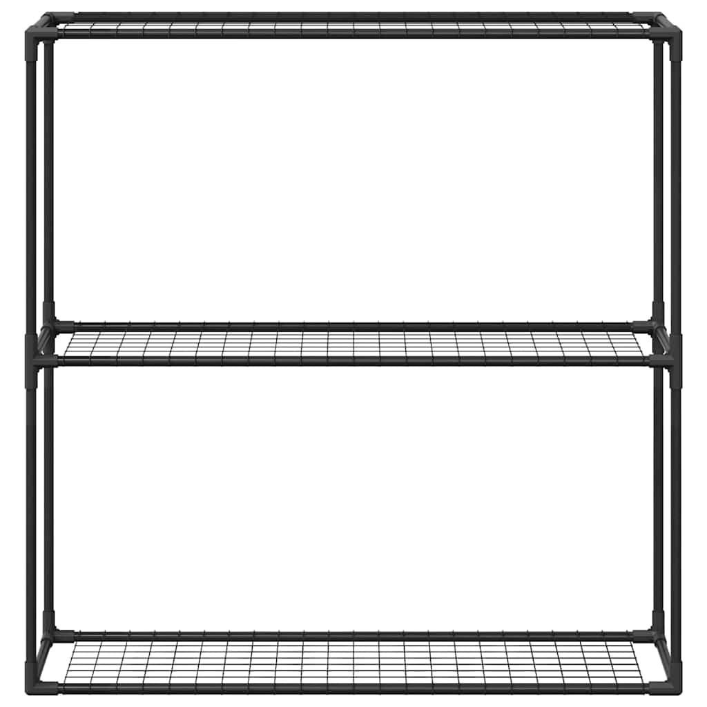 3-laags plantenstandaard Zwart 100 x 32 x 102 cm Staal is nu te koop bij PeponiXL, paradijselijk wonen!