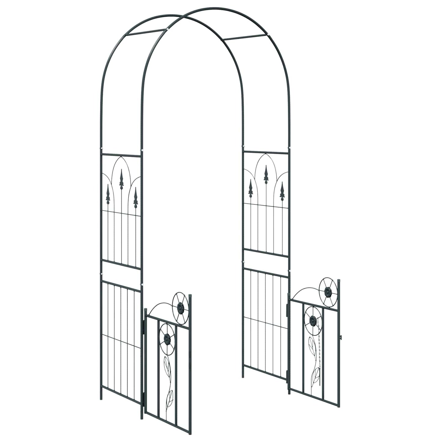 Tuin Boog met slot Zwart 102 x 50 x 218 cm is nu te koop bij PeponiXL, paradijselijk wonen!