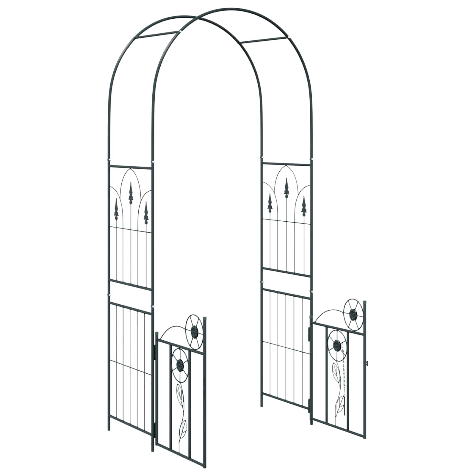 Tuin Boog met slot Zwart 102 x 50 x 218 cm is nu te koop bij PeponiXL, paradijselijk wonen!