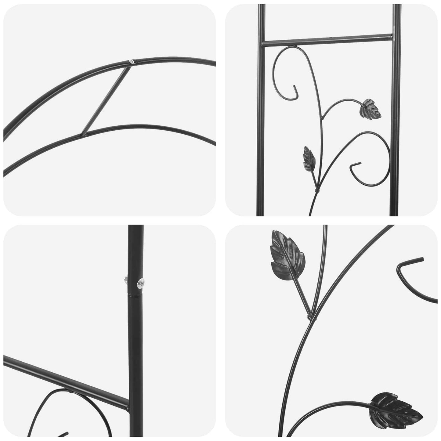 Tuin Boog Bloemen Zwart 115 x 37 x 231 cm is nu te koop bij PeponiXL, paradijselijk wonen!