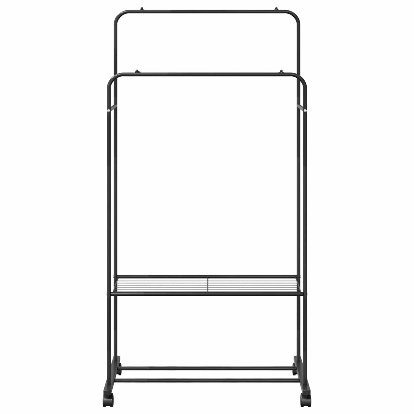 Kledingrek met plank met wiel met opslag Zwart 80 x 53 x 156 cm is nu te koop bij PeponiXL, paradijselijk wonen!