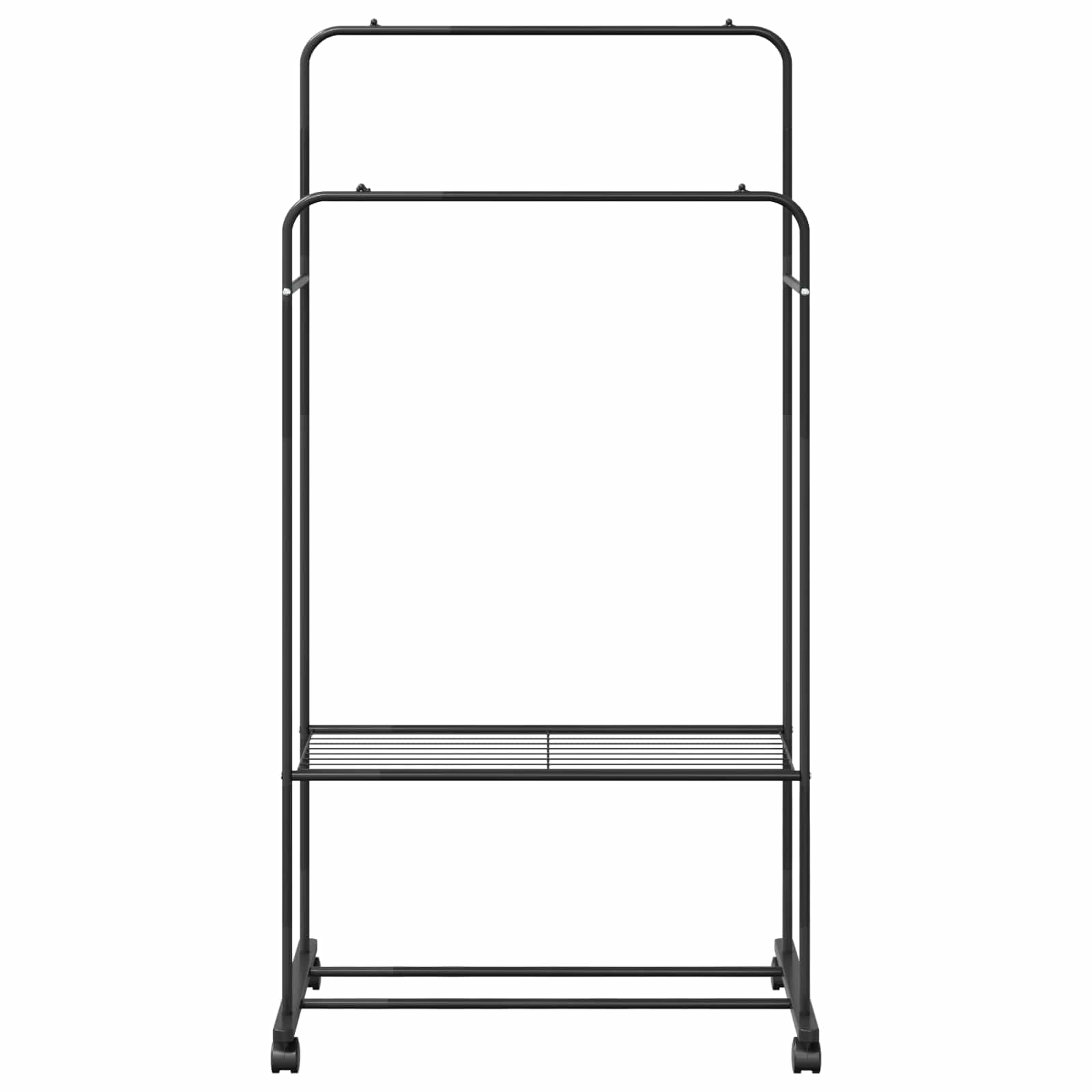 Kledingrek met plank met wiel met opslag Zwart 80 x 53 x 156 cm is nu te koop bij PeponiXL, paradijselijk wonen!
