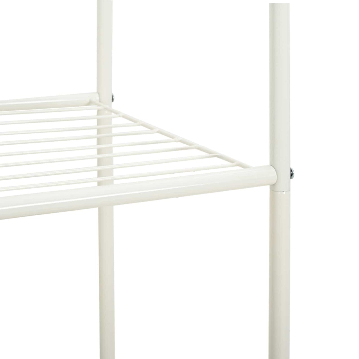 Kledingrek met plank met wiel met opslag Wit 80 x 53 x 156 cm is nu te koop bij PeponiXL, paradijselijk wonen!