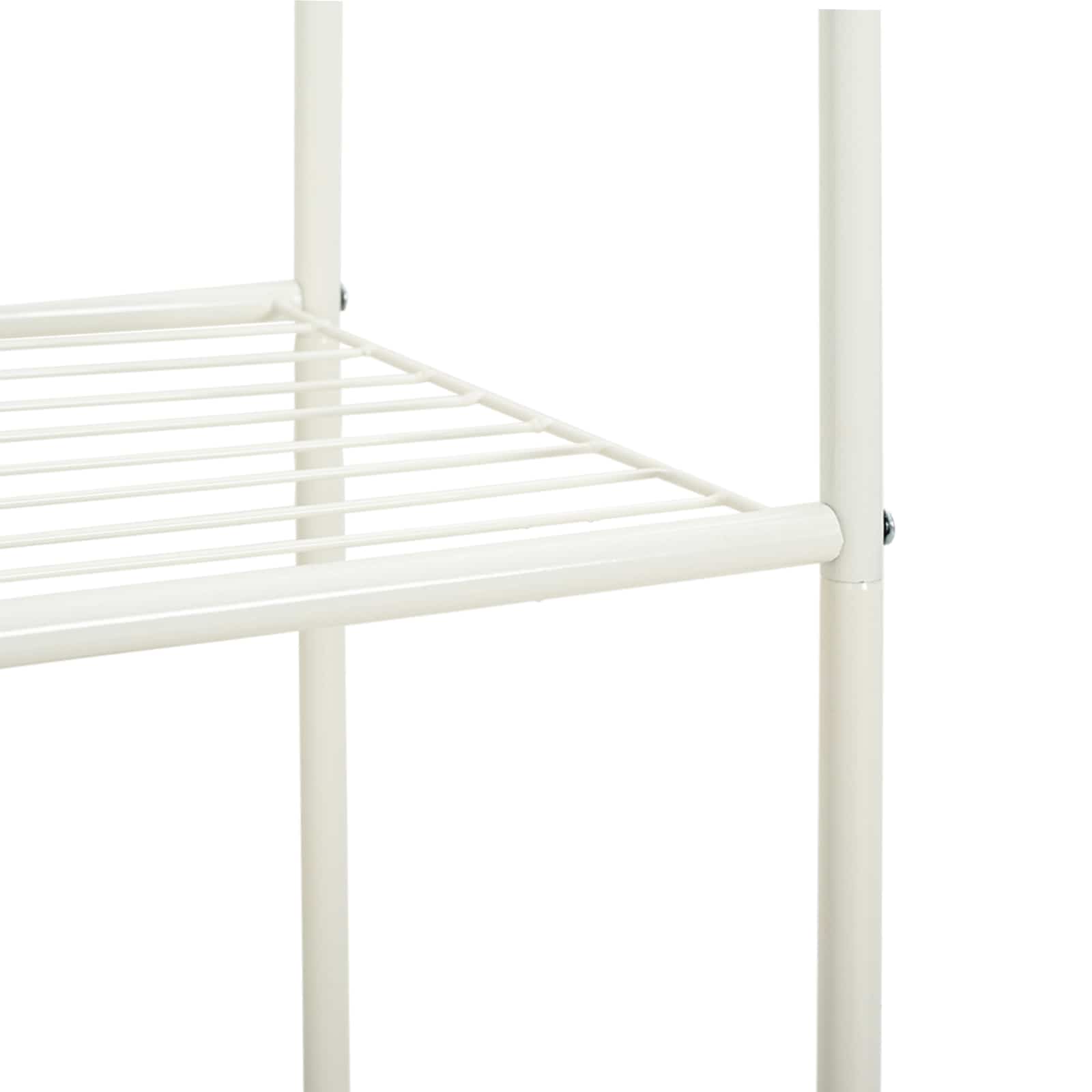 Kledingrek met plank met wiel met opslag Wit 80 x 53 x 156 cm is nu te koop bij PeponiXL, paradijselijk wonen!