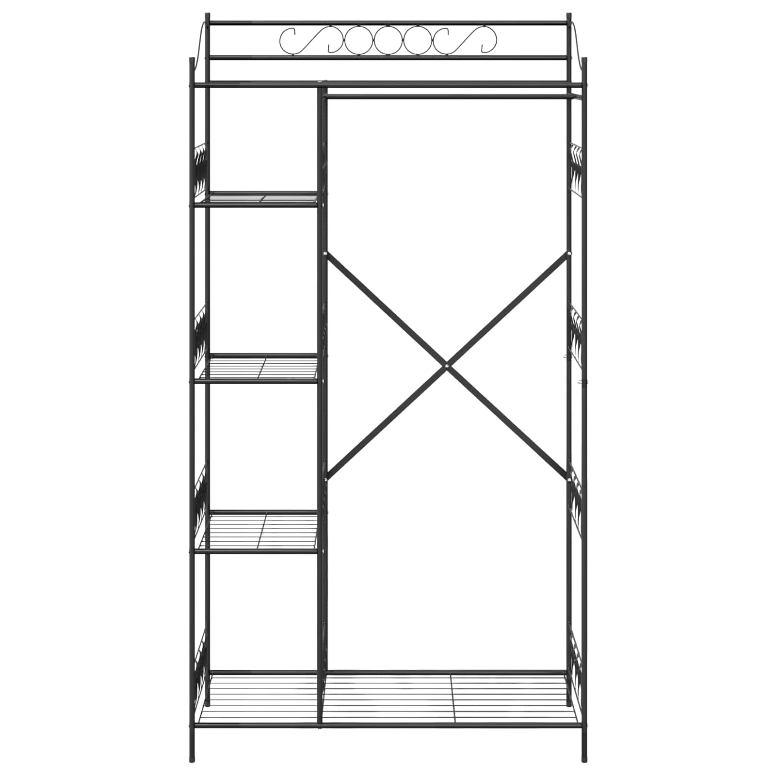 Open Kledingkast met plank Zwart 101 x 43 x 188 cm Staal is nu te koop bij PeponiXL, paradijselijk wonen!