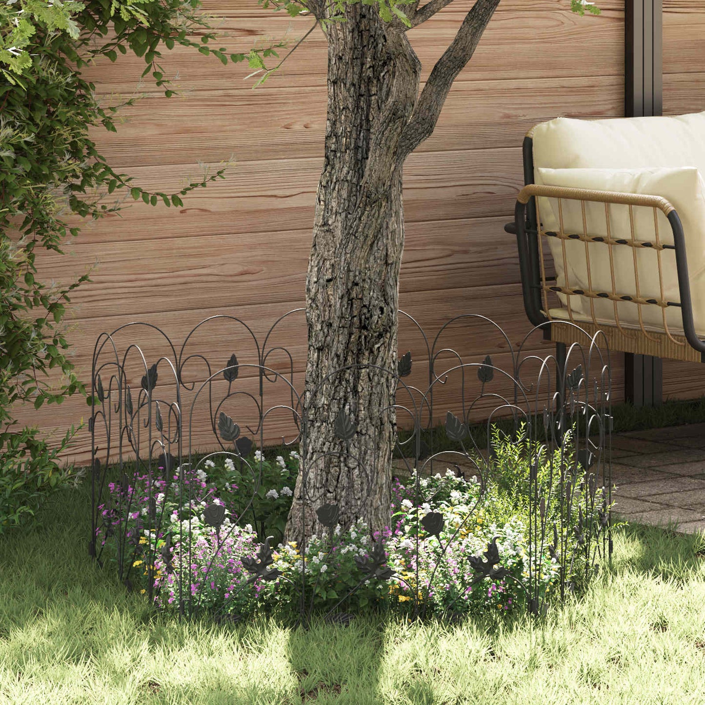 Tuinhek Latwerk Zwart 307 x 54,5 x 0,3 cm is nu te koop bij PeponiXL, paradijselijk wonen!